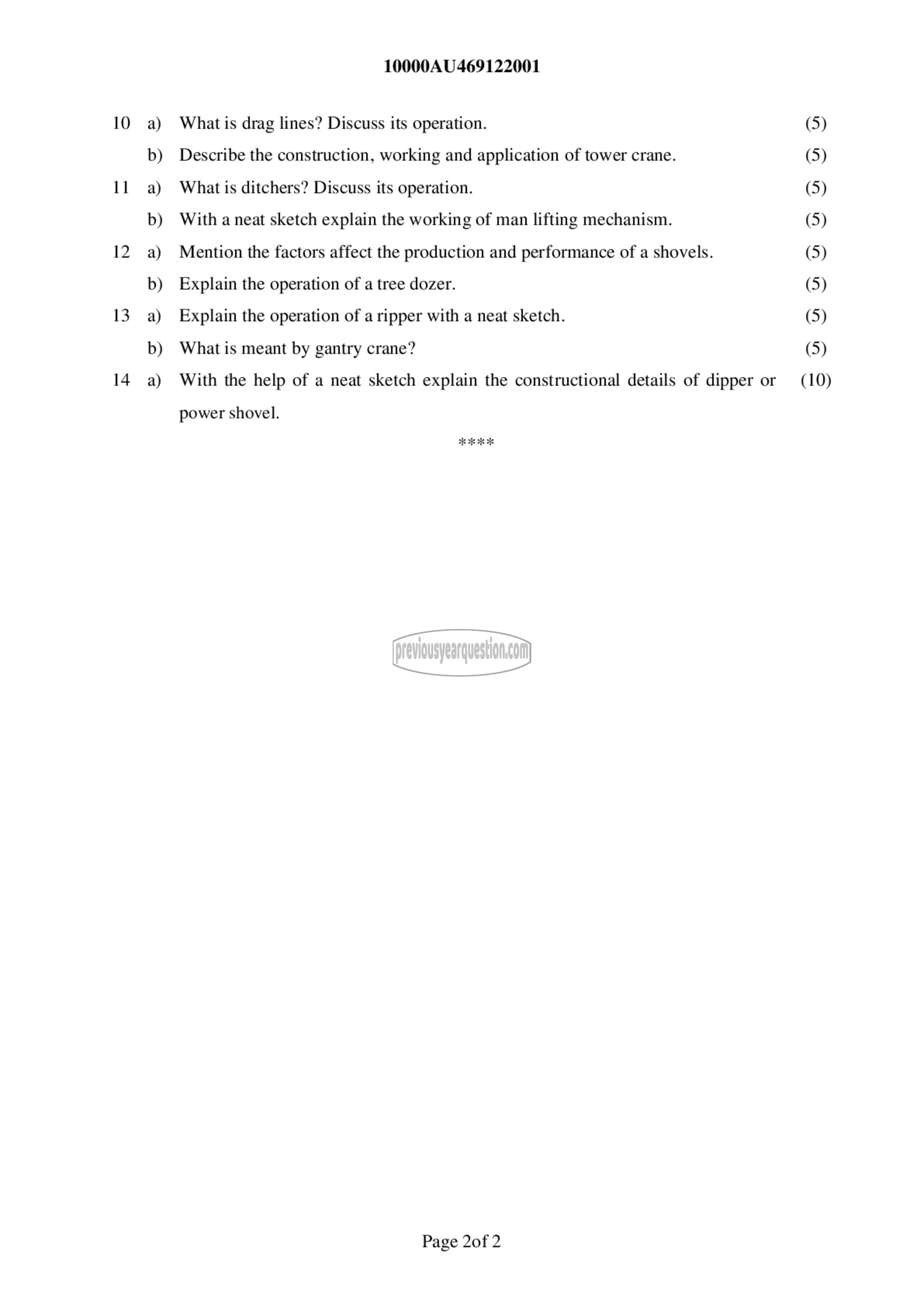 Question Paper - Earth Moving Equipment-2