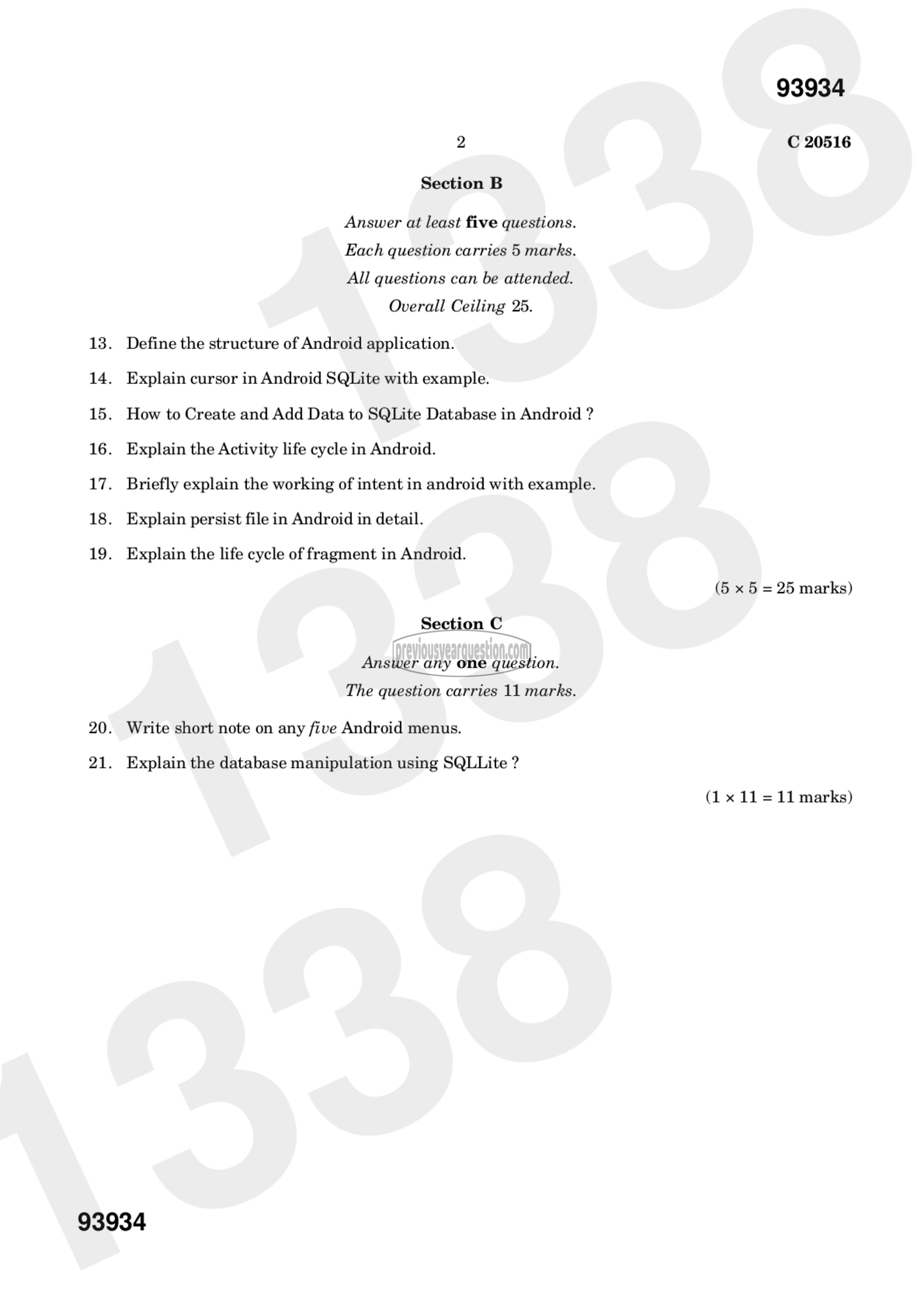 Question Paper - Android Programming-2