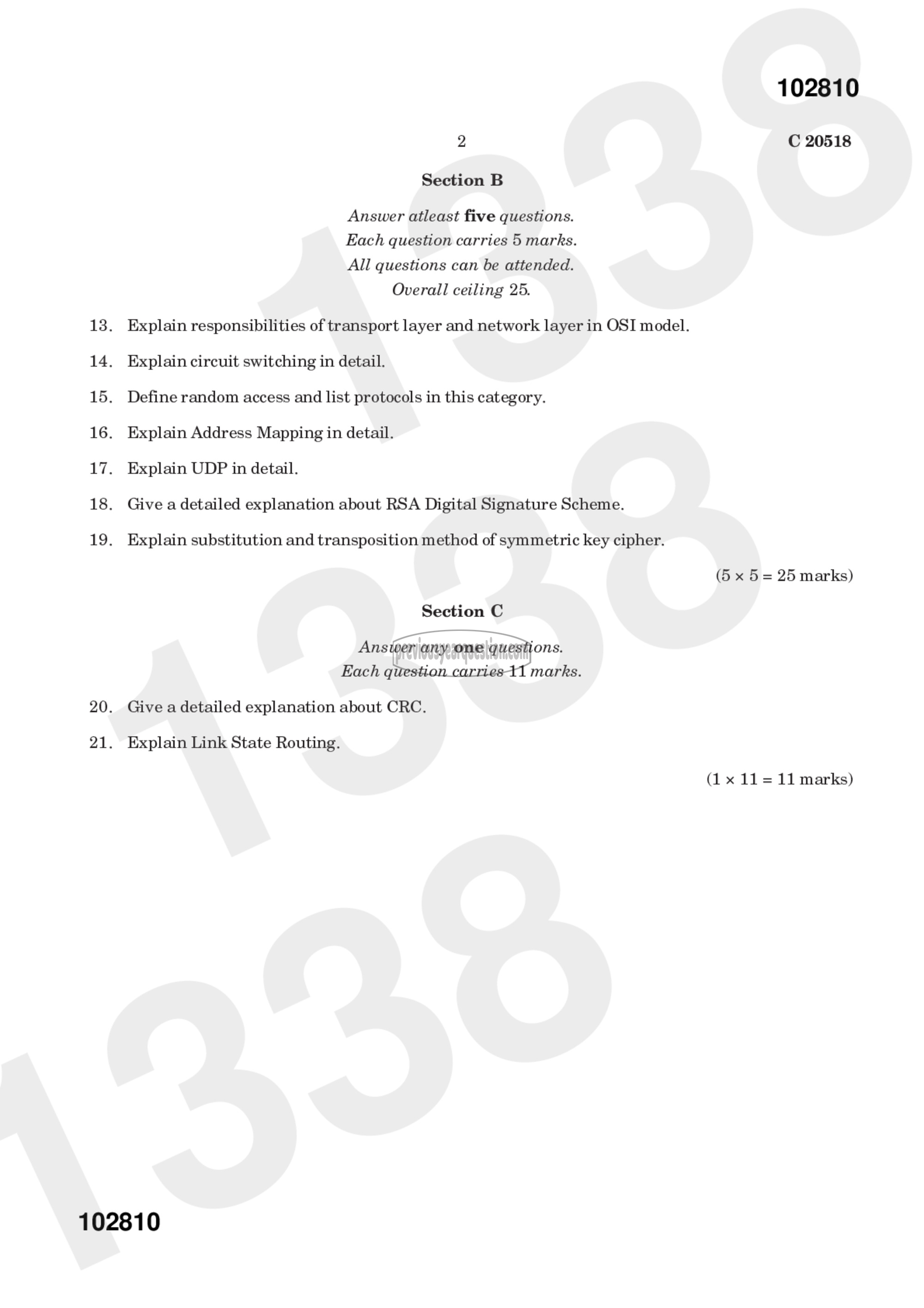 Question Paper - Computer Networks-2