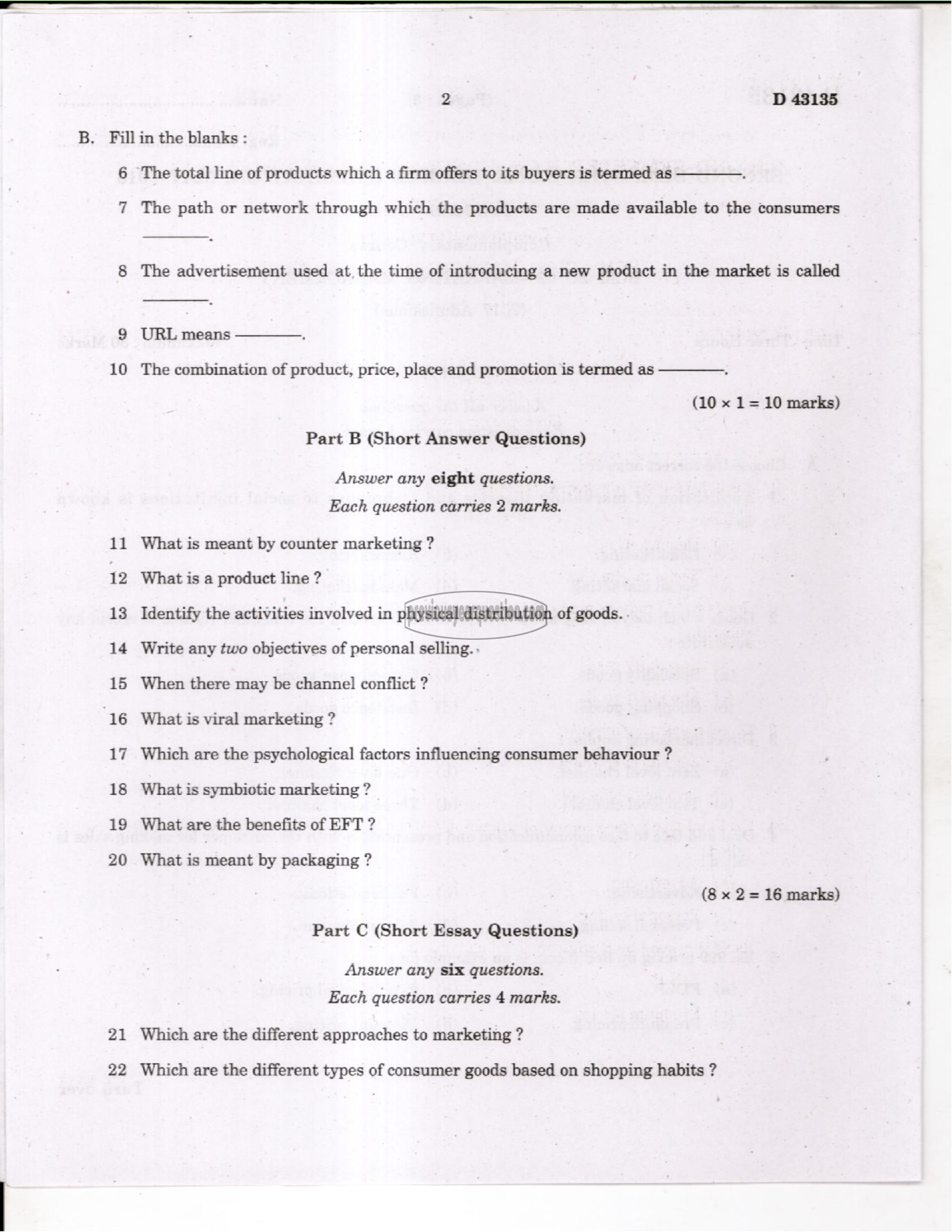 Question Paper - Marketing Management-2