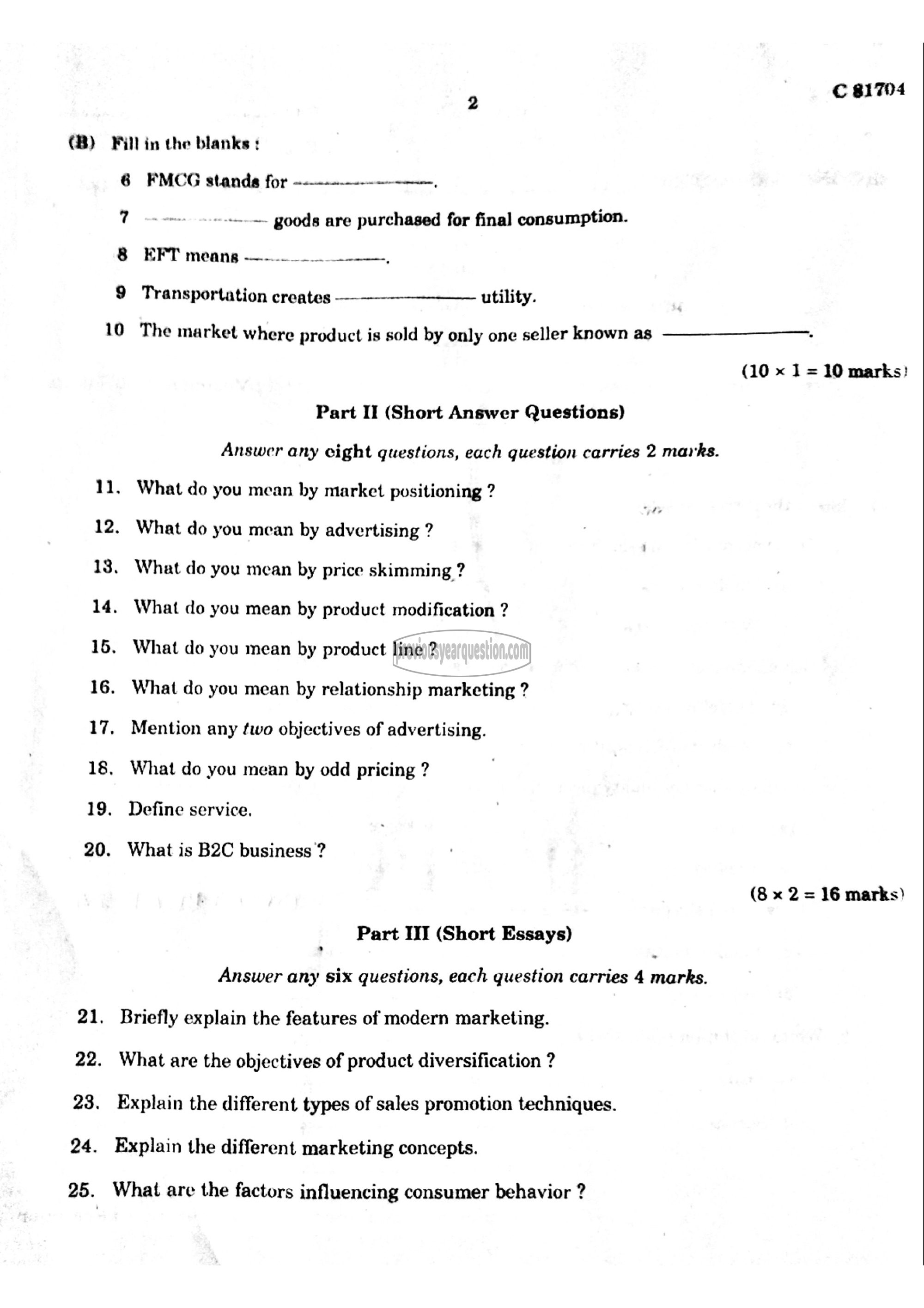 Question Paper - Marketing Management-2