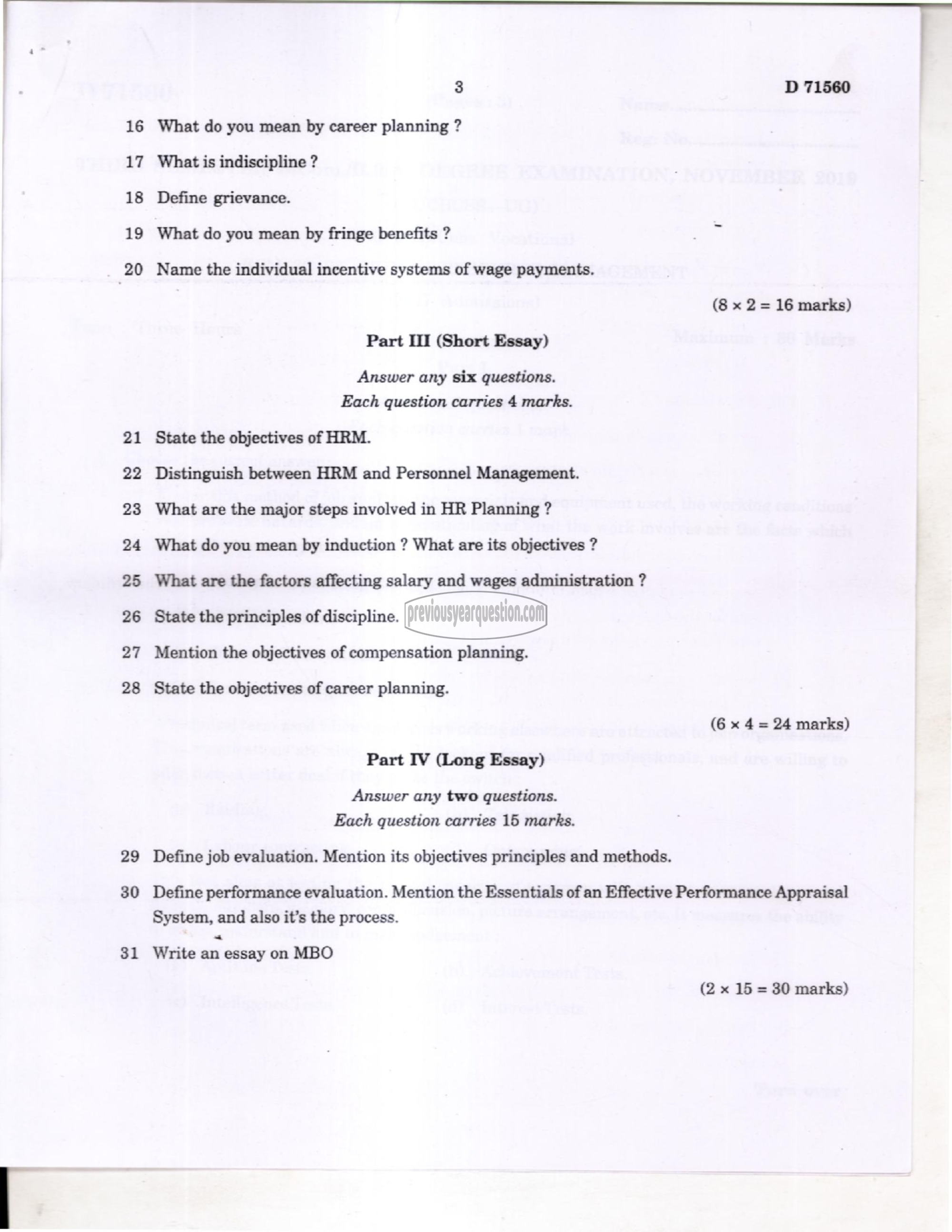 Question Paper - Human Resource Management-3