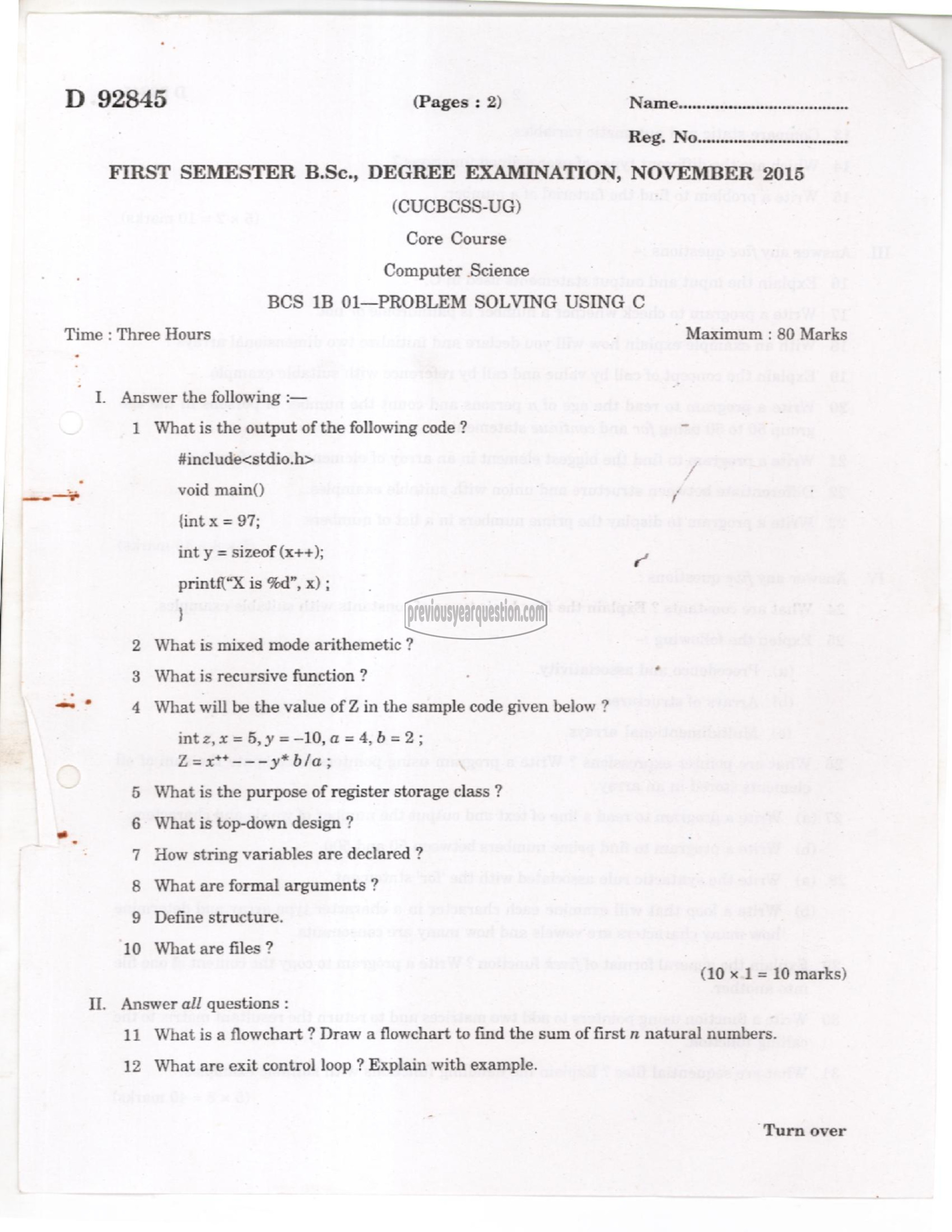 Question Paper - Computer Fundamentals & HTML-1