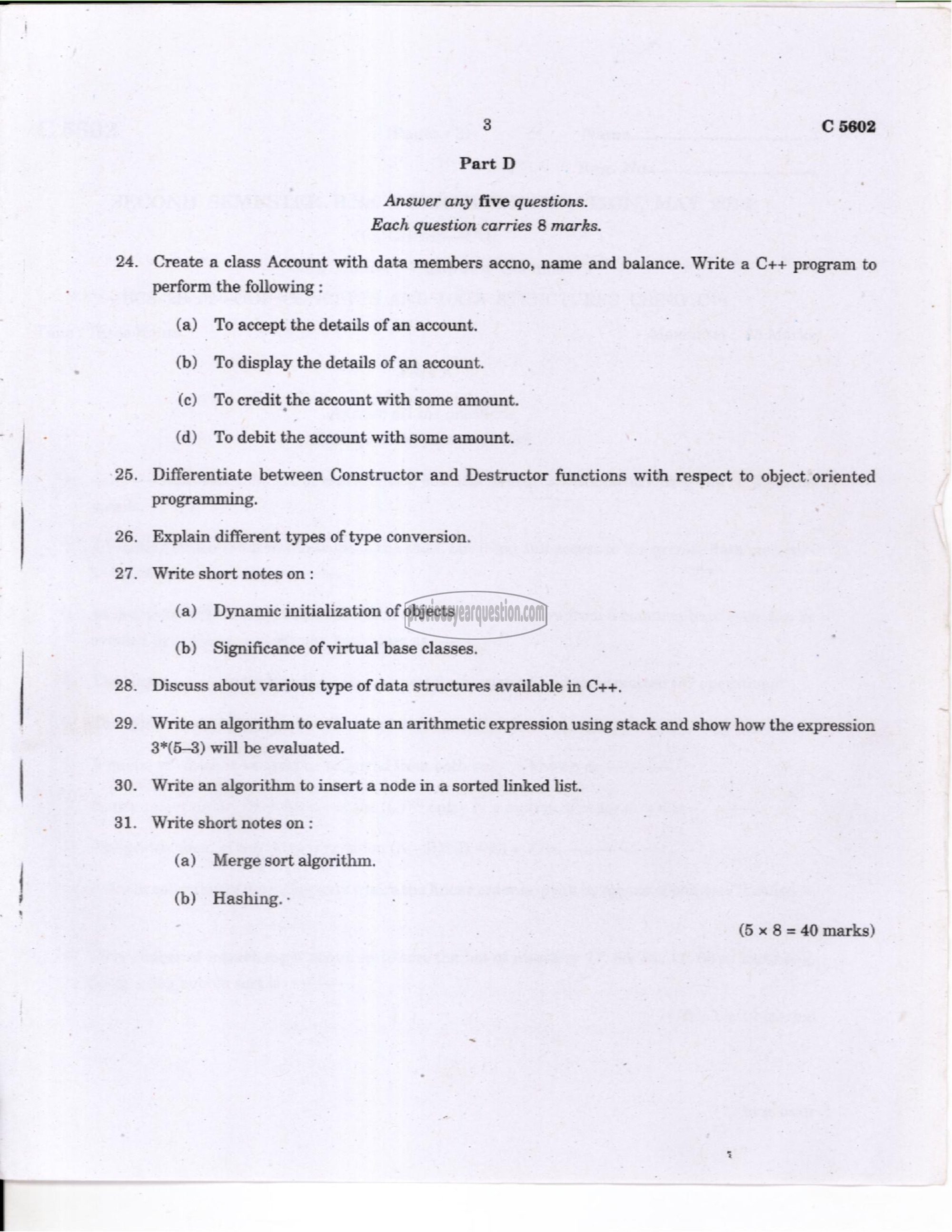 Question Paper - Problem Solving using C-3