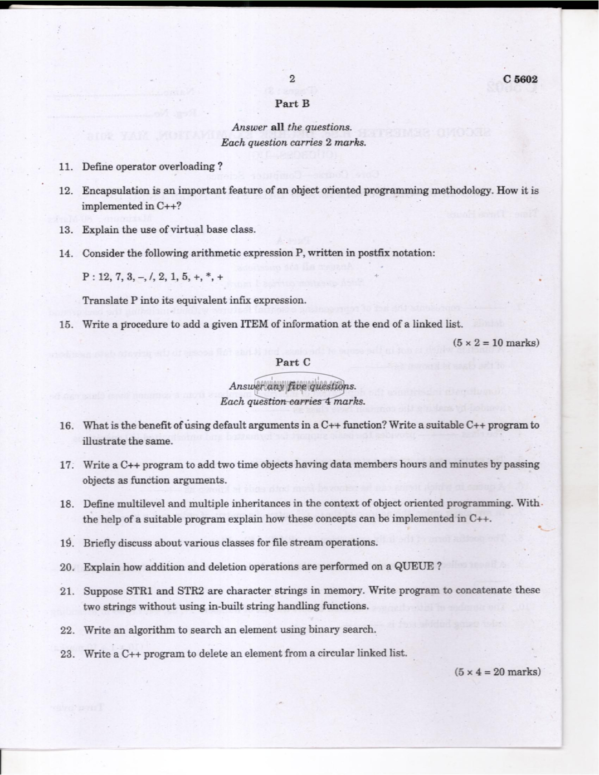 Question Paper - Problem Solving using C-2