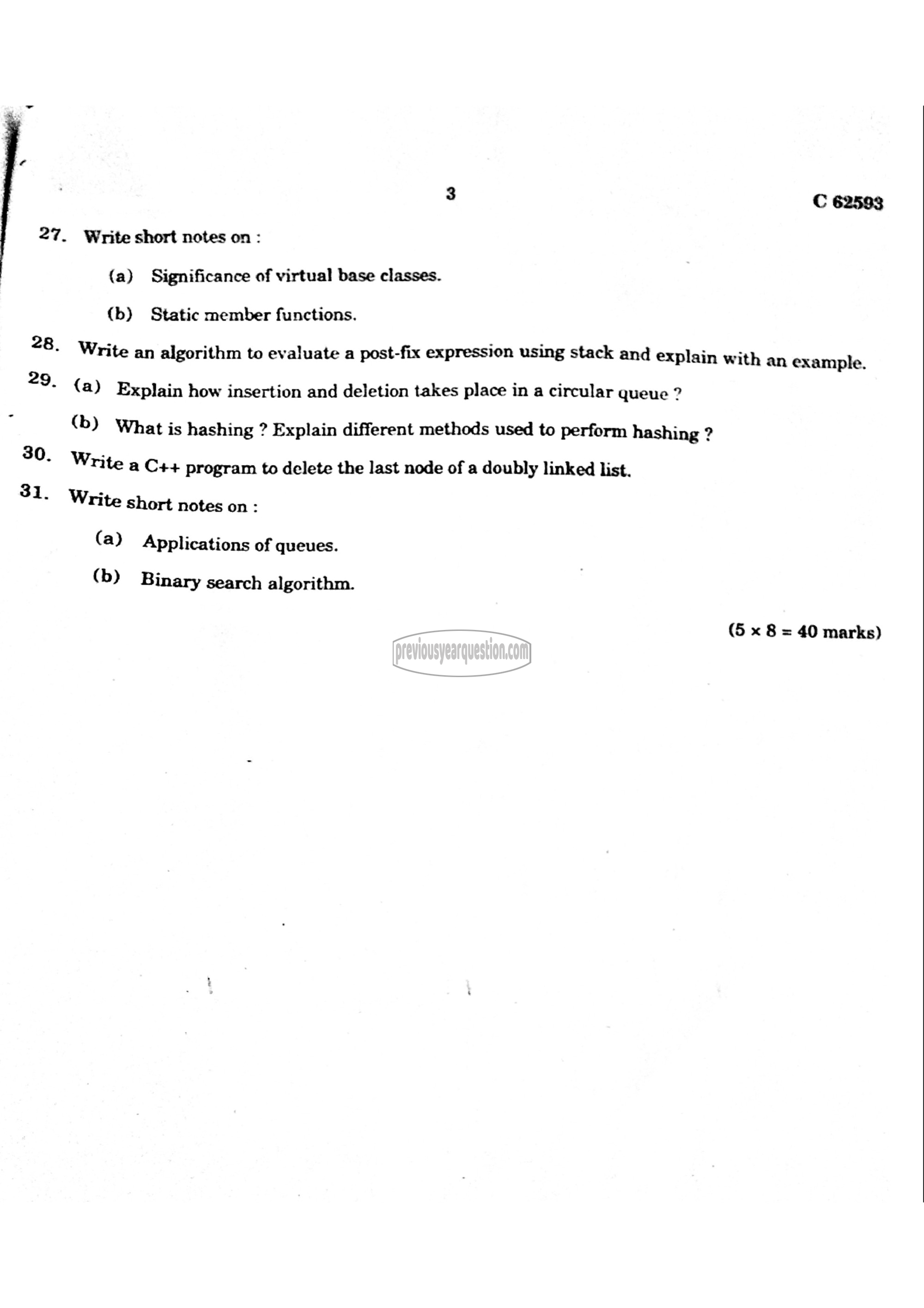 Question Paper - Problem Solving using C-3