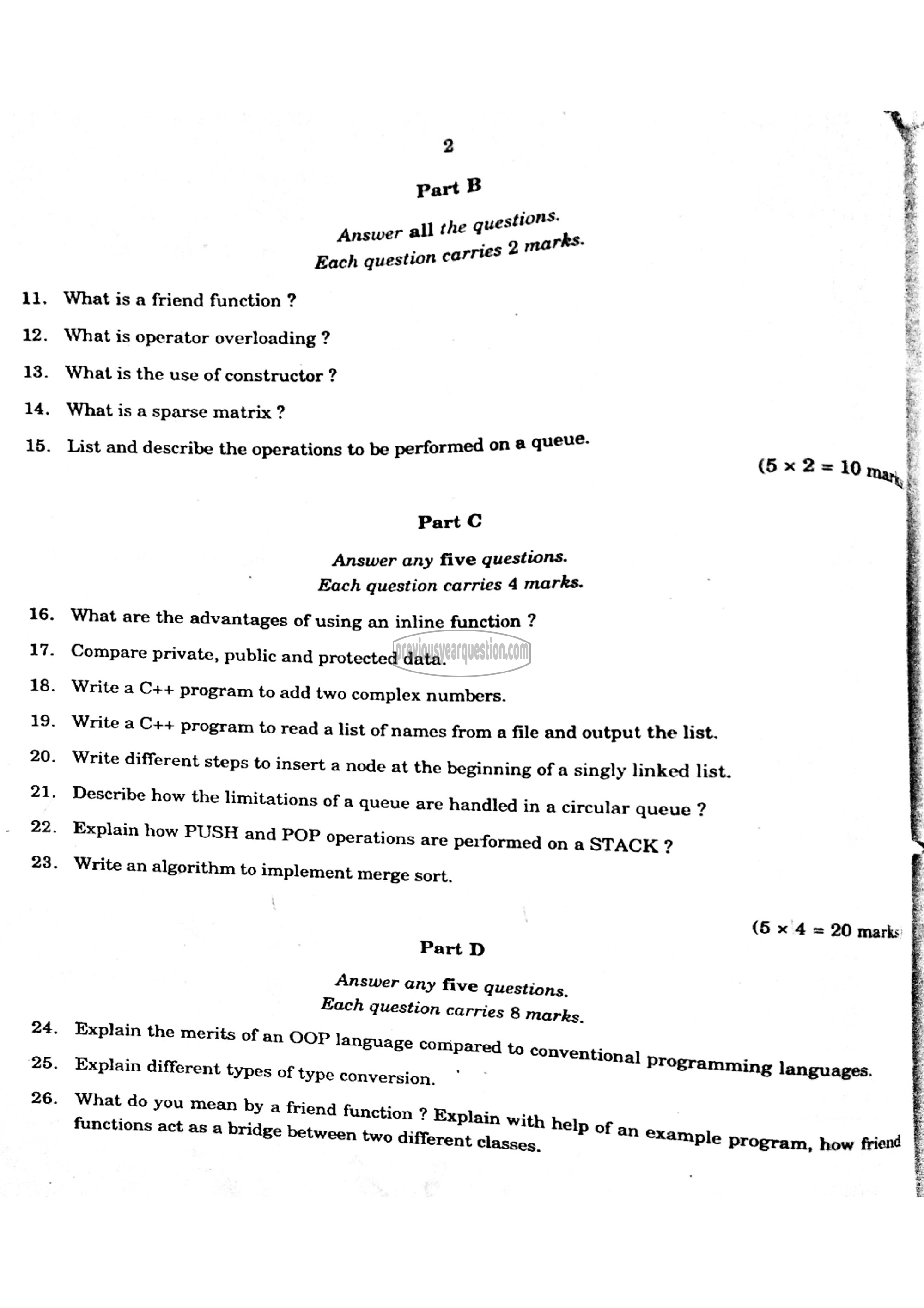 Question Paper - Problem Solving using C-2