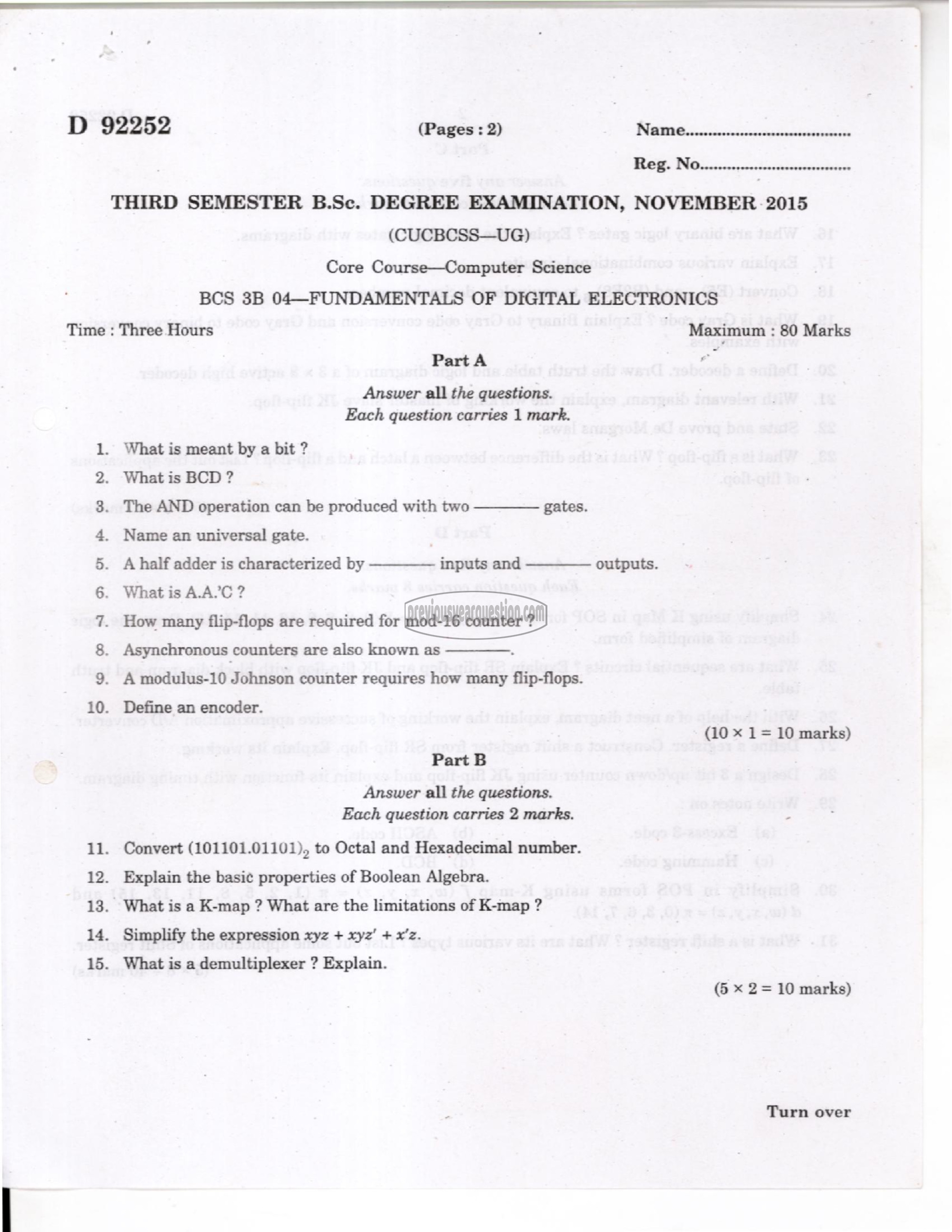 Question Paper - Data Structures using C-1