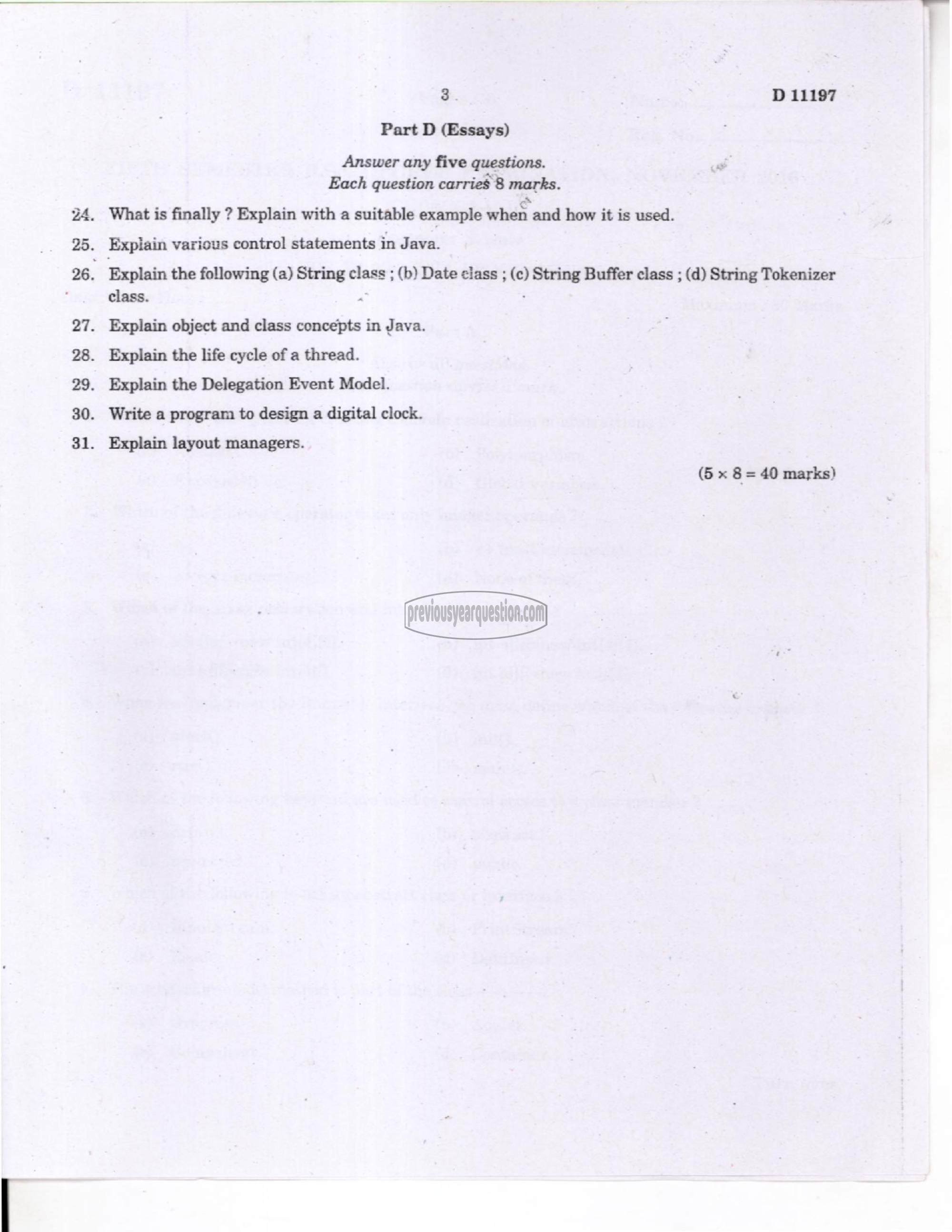 Question Paper - Web Programming Using PHP-3