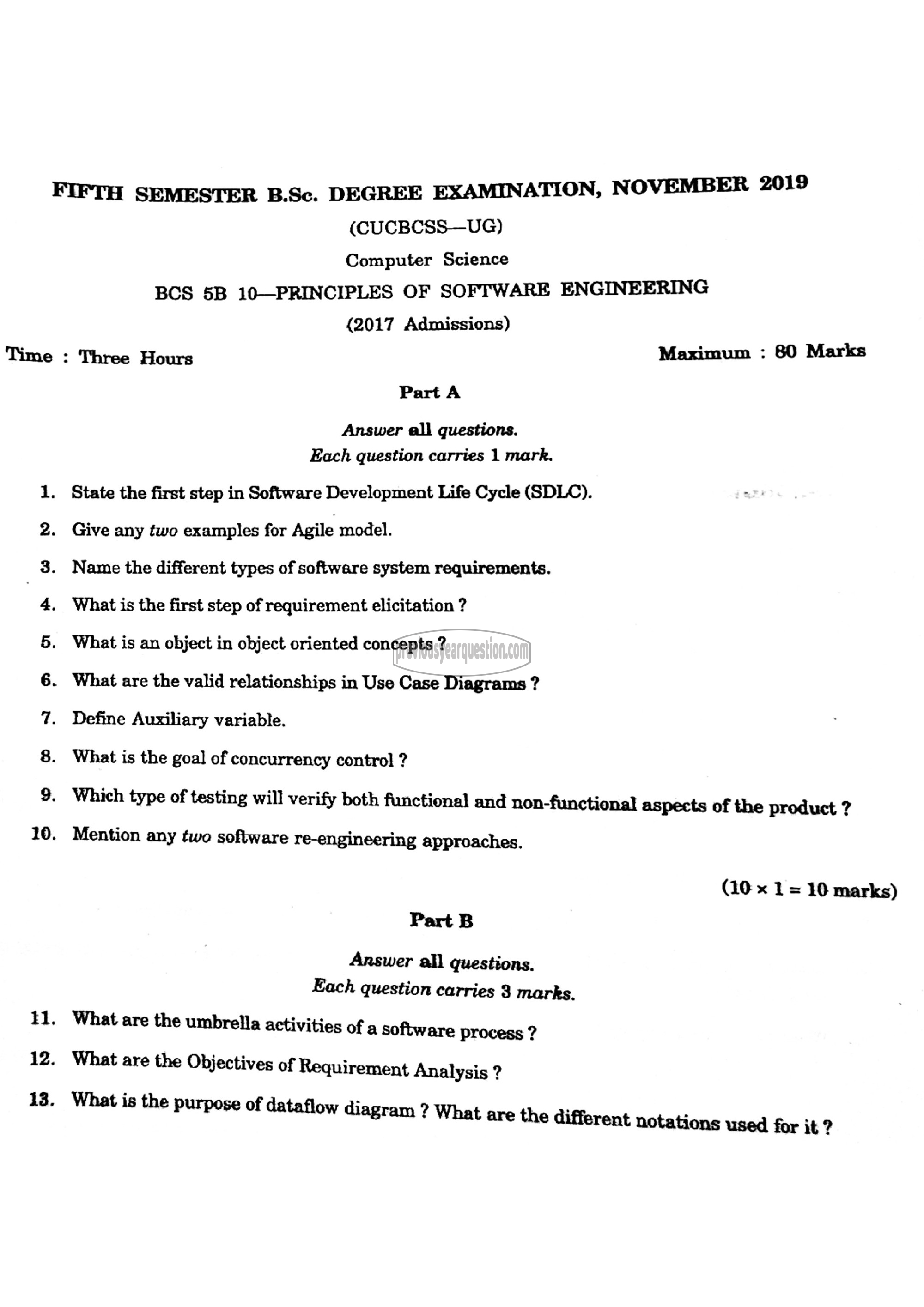 Question Paper - Principles of Software Engineering-1