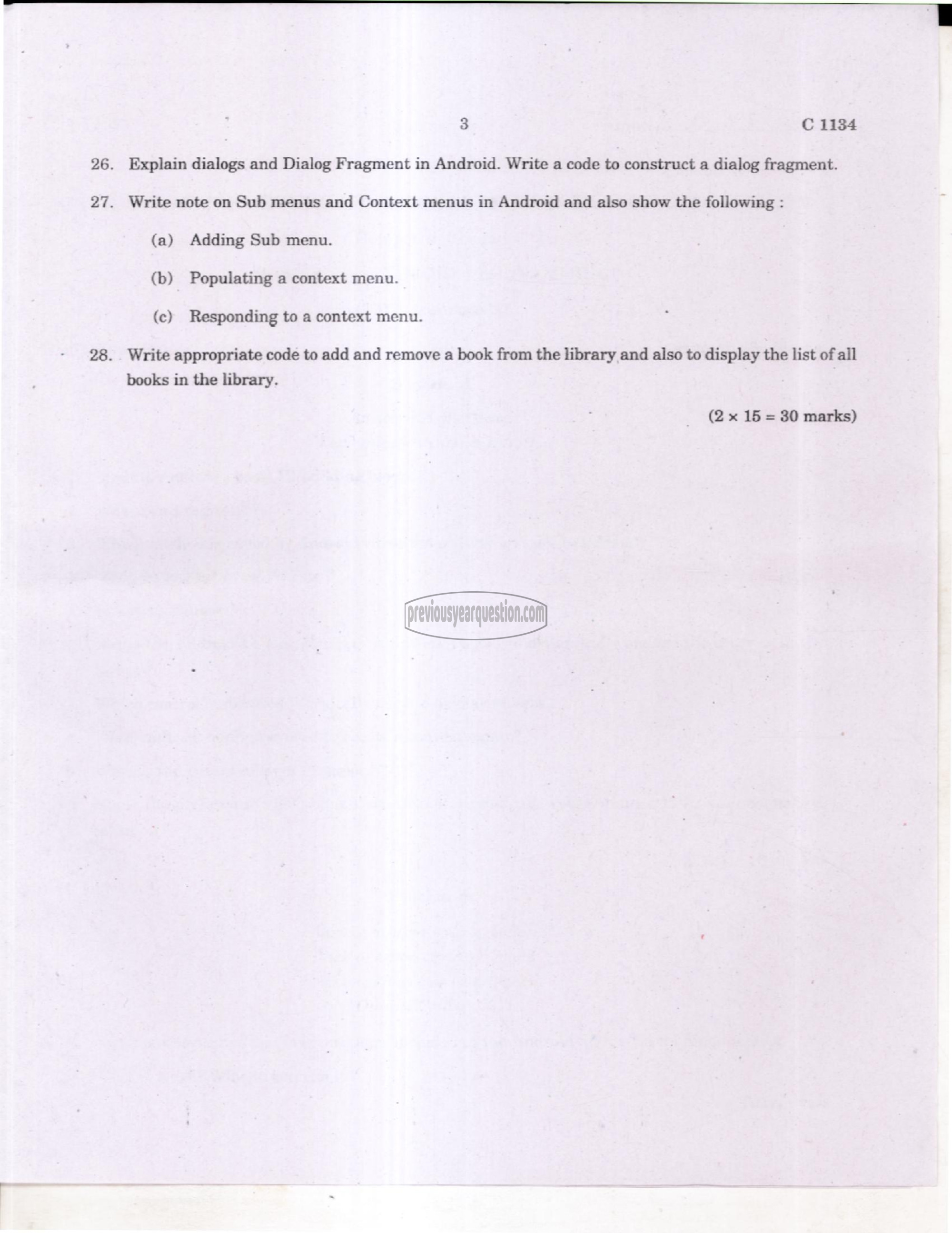 Question Paper - Android Programming-3