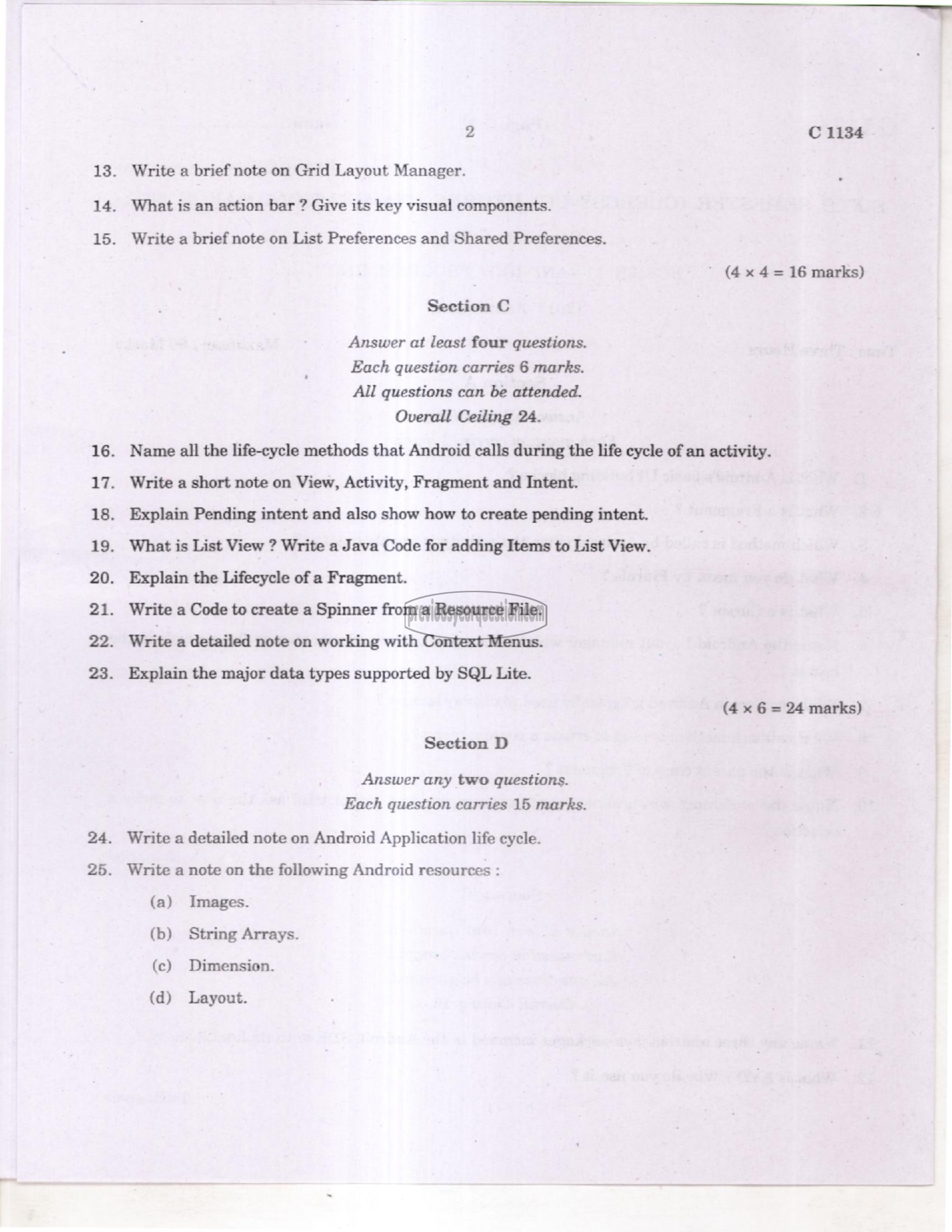 Question Paper - Android Programming-2