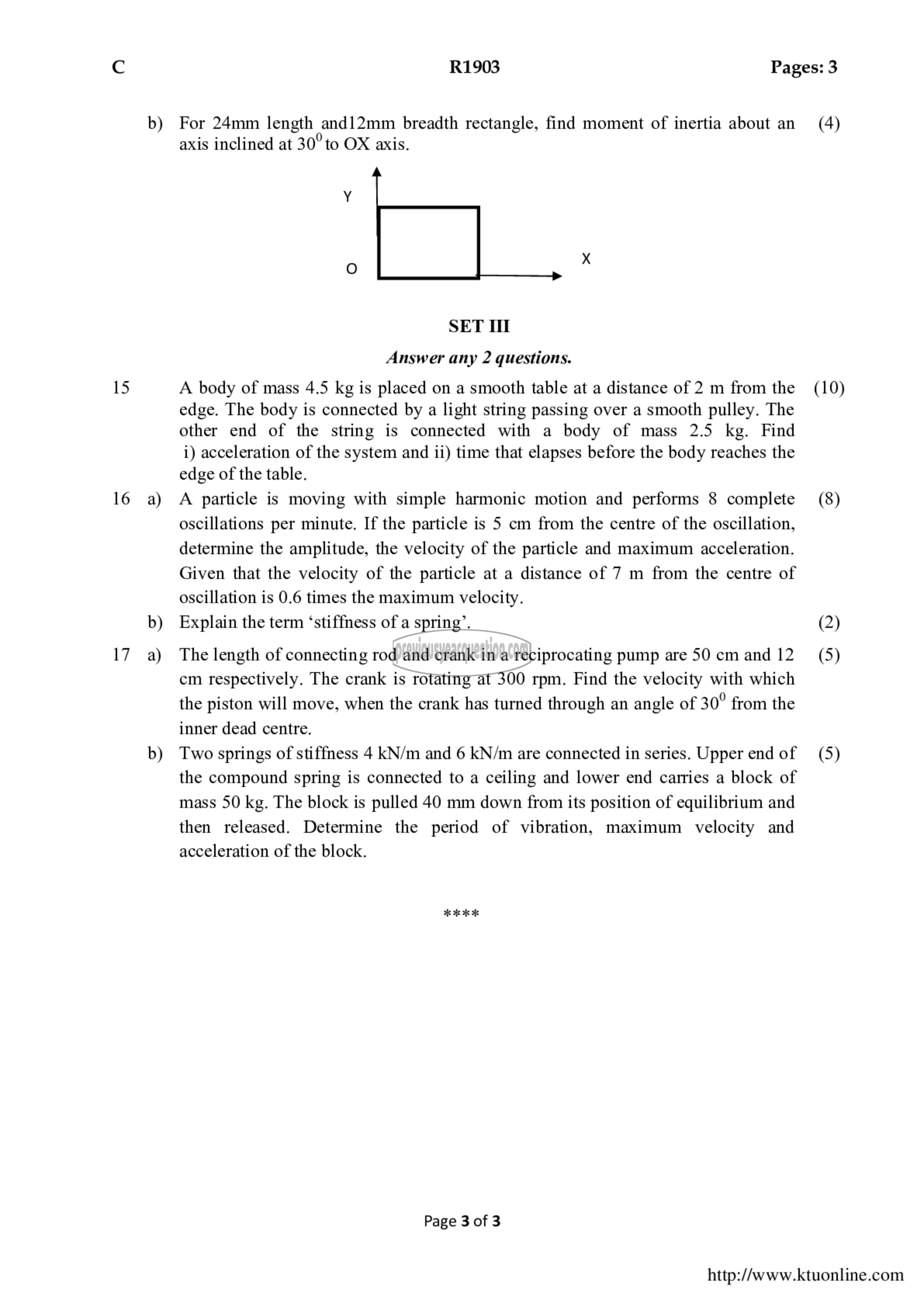 Question Paper - ENGINEERING MECHANICS-3