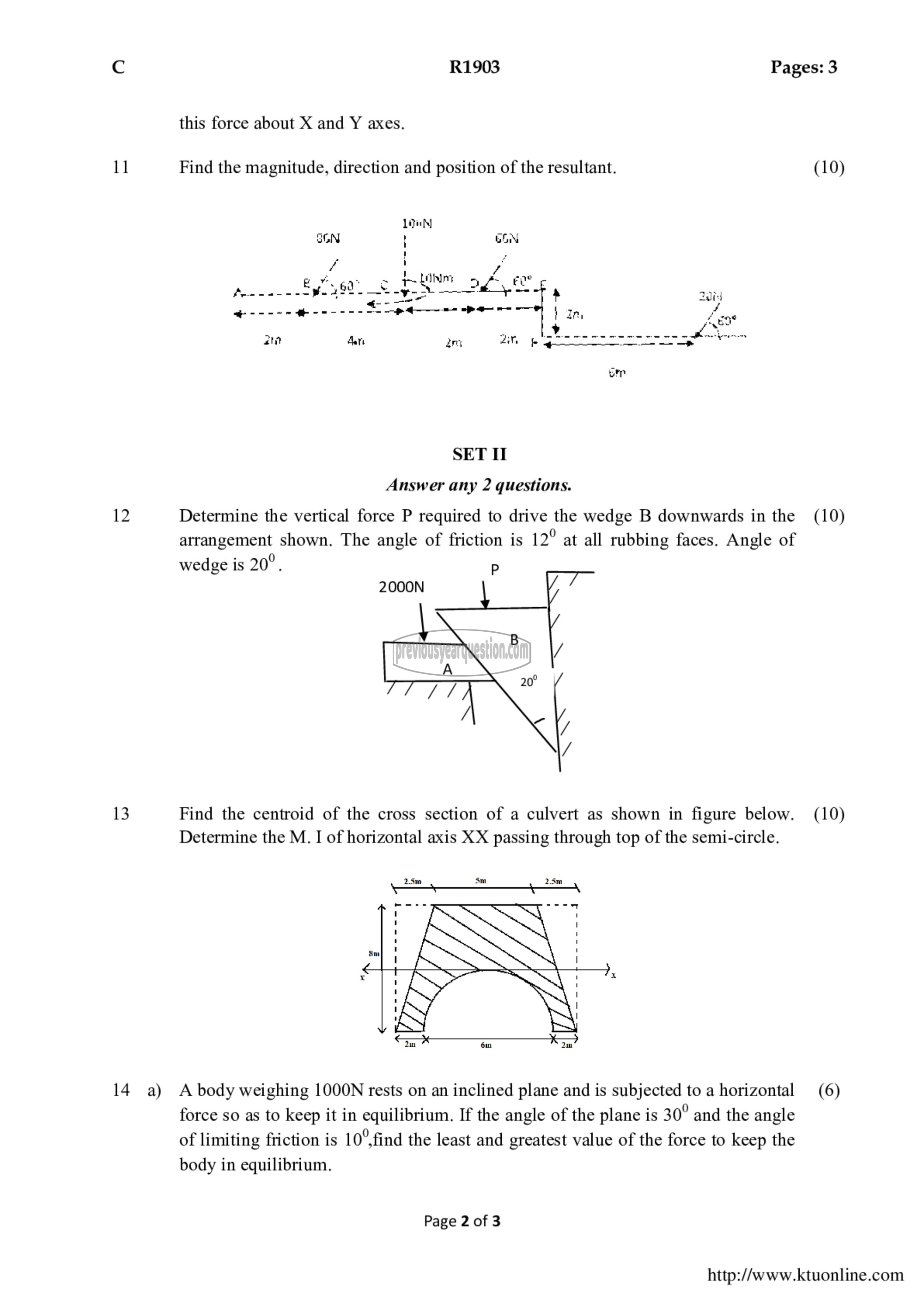 Question Paper - ENGINEERING MECHANICS-2