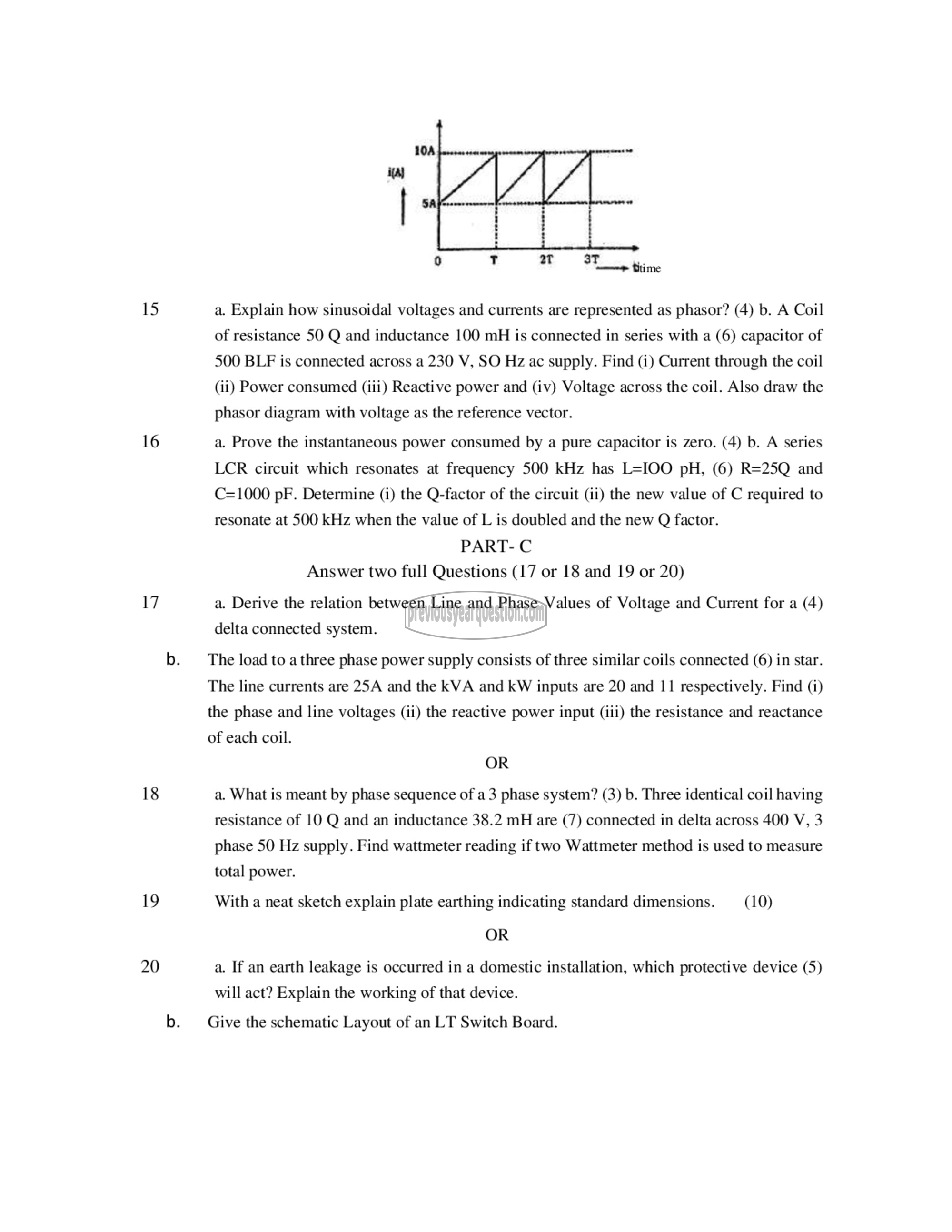 Question Paper - INTRODUCTION TO ELECTRICAL ENGINEERING-3