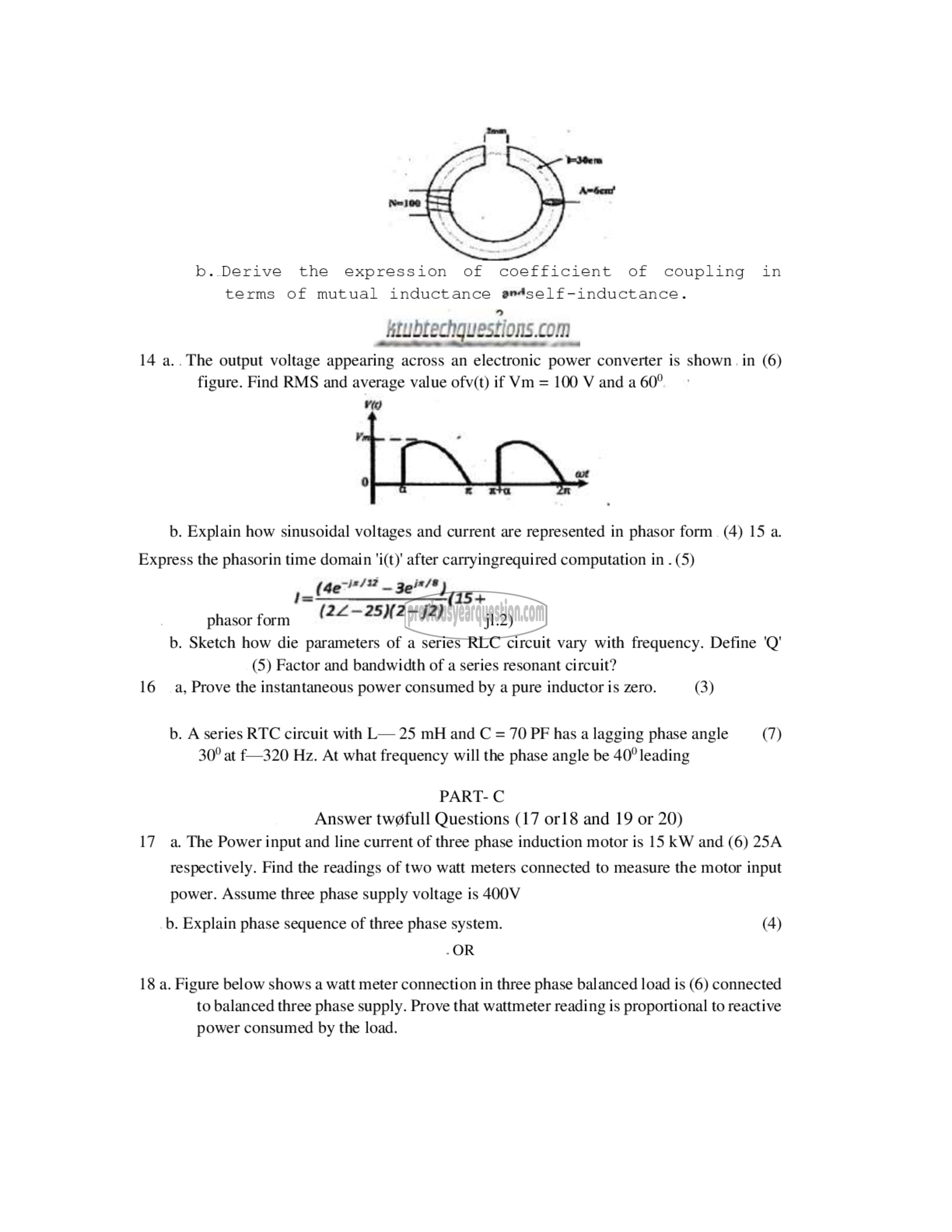 Question Paper - INTRODUCTION TO ELECTRICAL ENGINEERING-3