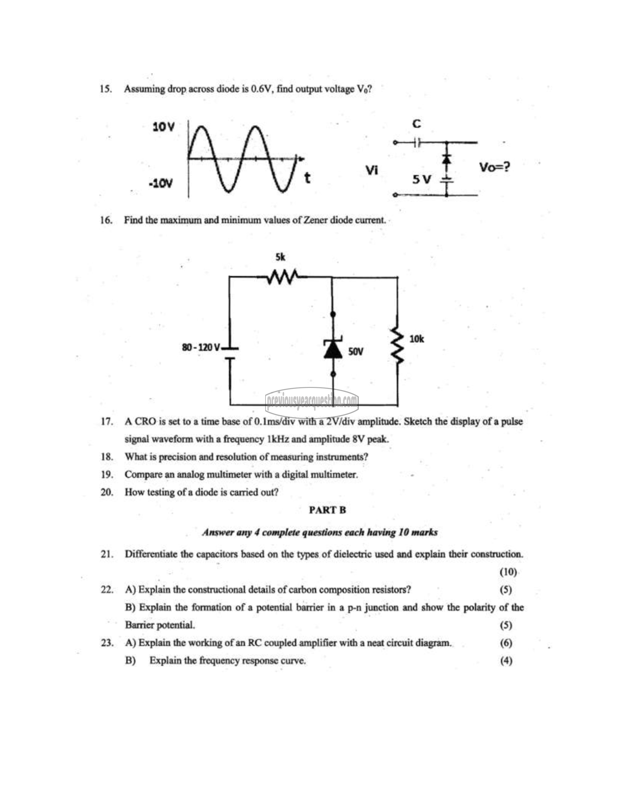 Question Paper - INTRODUCTION TO ELECTRONICS ENGINEERING-2