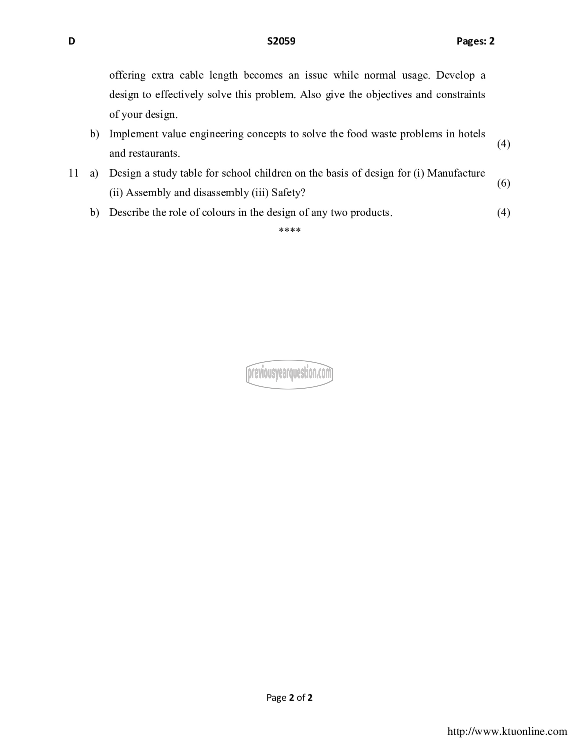 Question Paper - DESIGN AND ENGINEERING-2