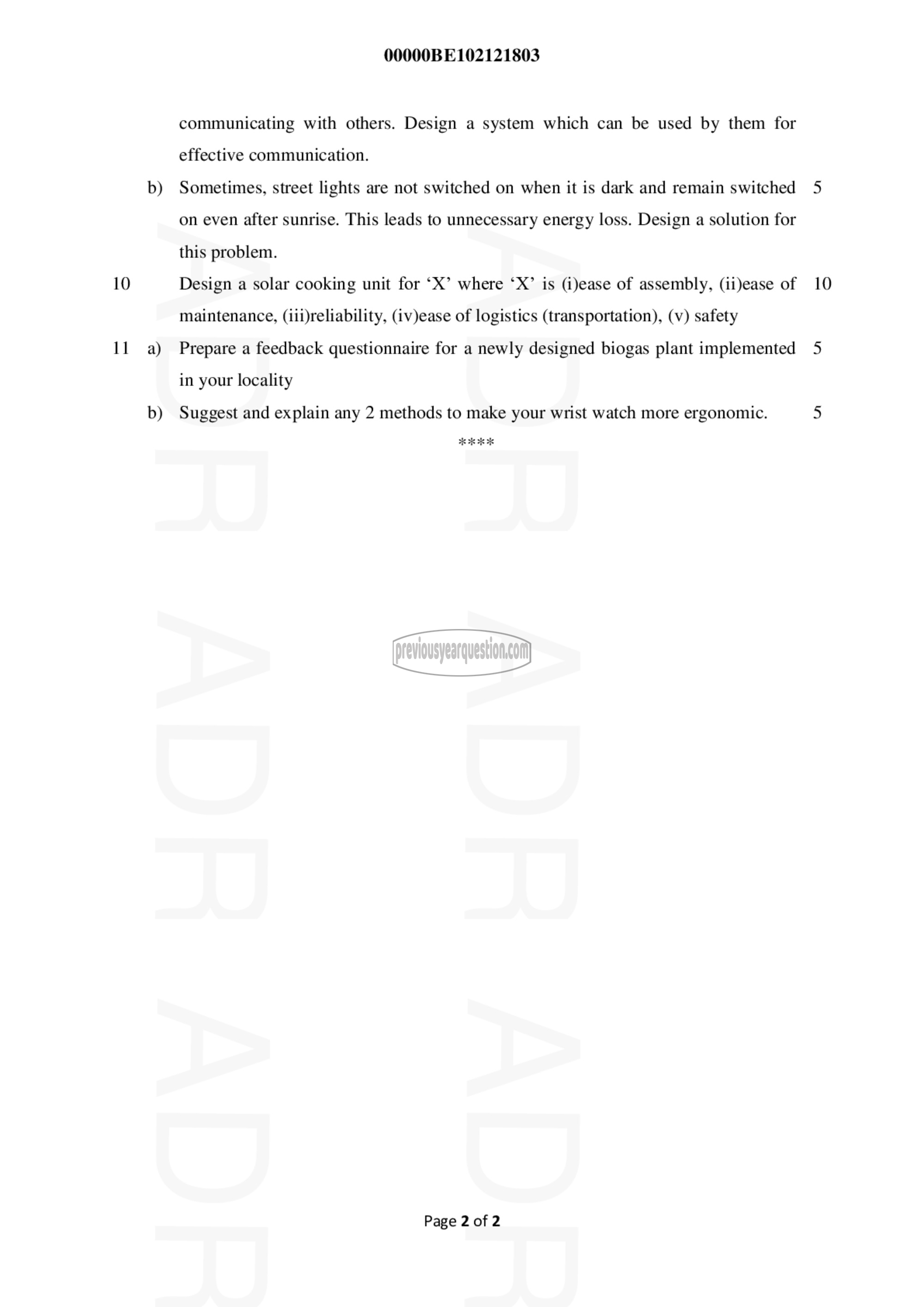 Question Paper - DESIGN AND ENGINEERING-2