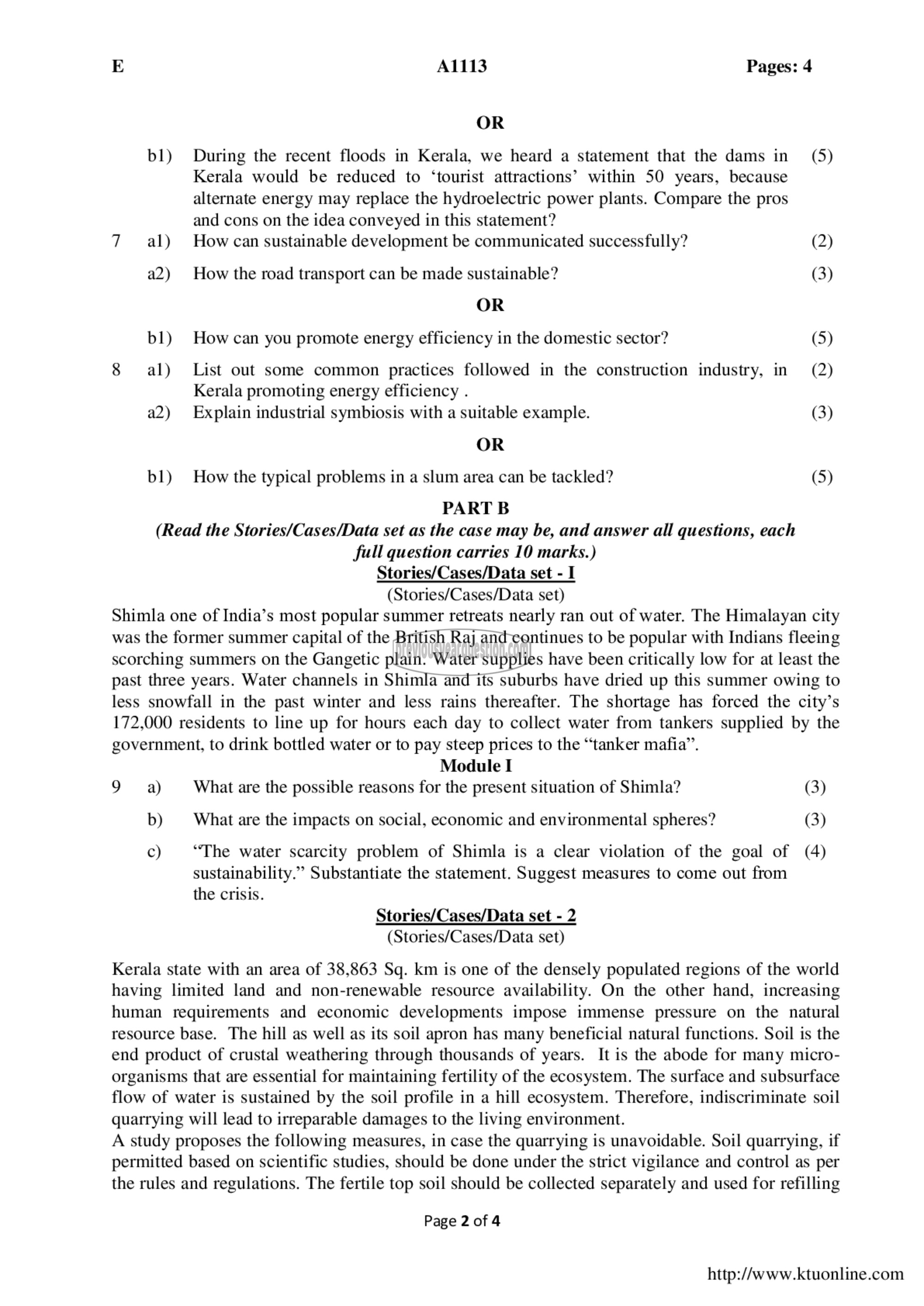 Question Paper - INTRODUCTION TO SUSTAINABLE ENGINEERING-2