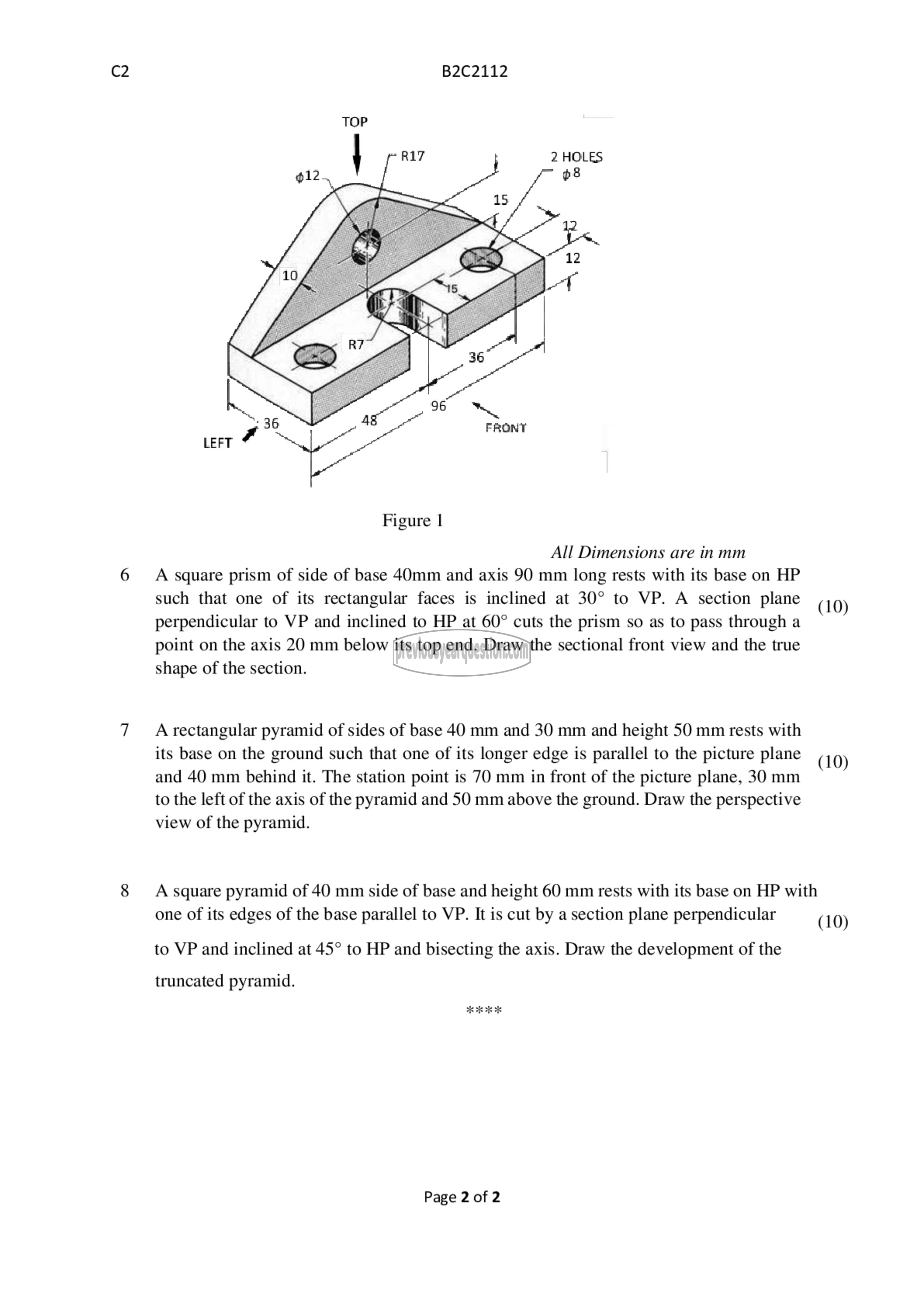 Question Paper - ENGINEERING GRAPHICS-2