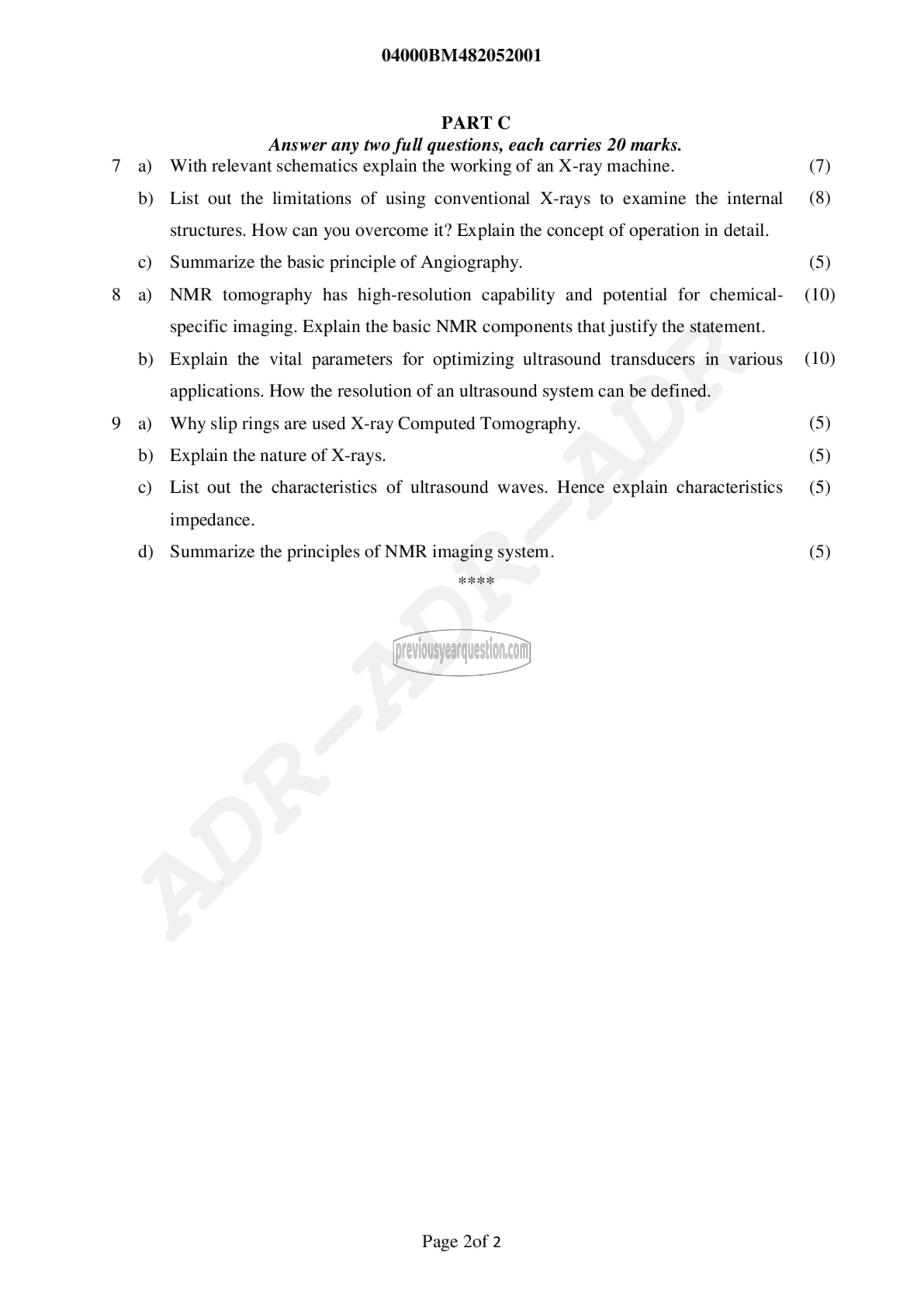 Question Paper - BIOMEDICAL INSTRUMENTATION-2