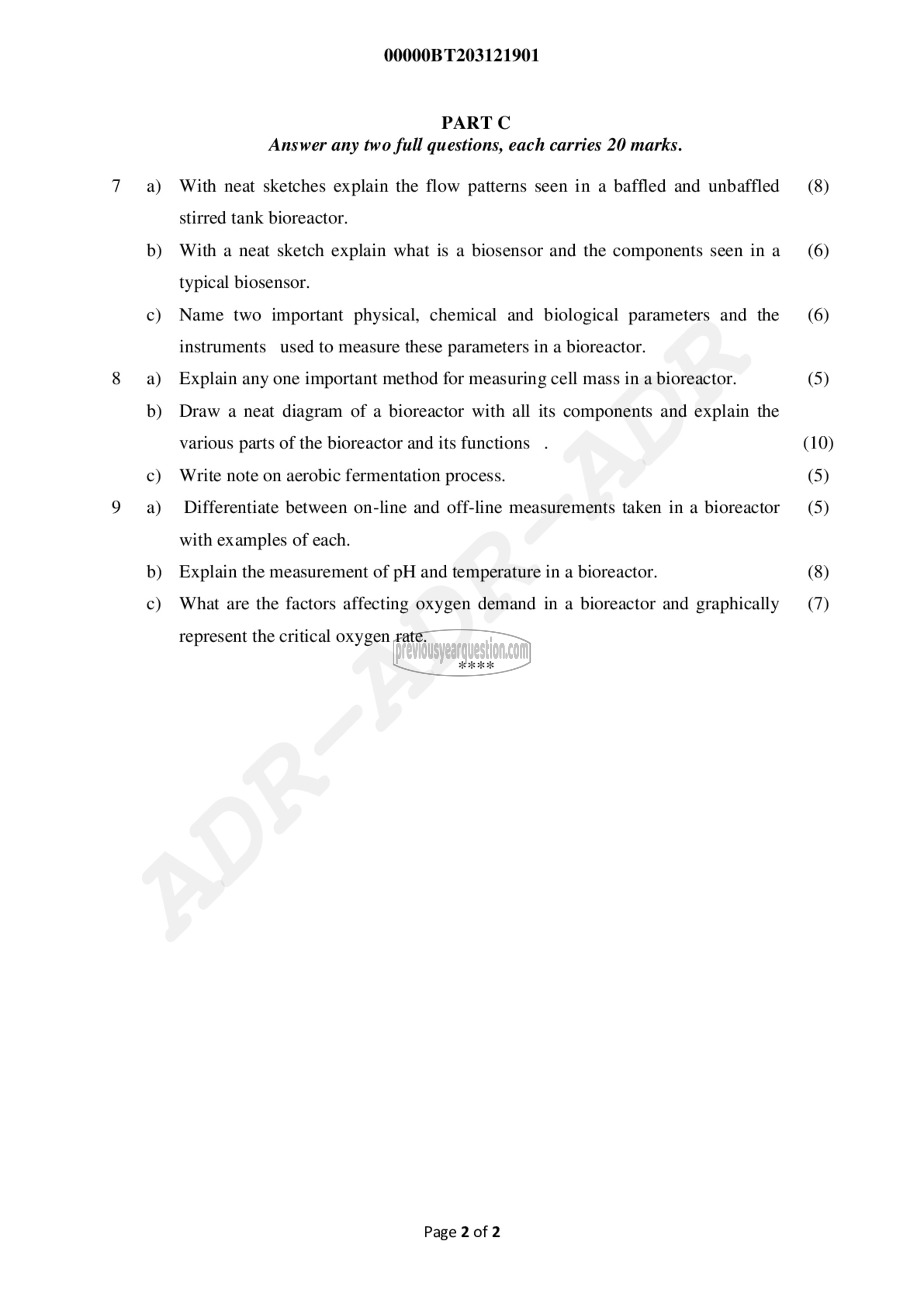 Question Paper - Concepts In Biochemical Engineering-2