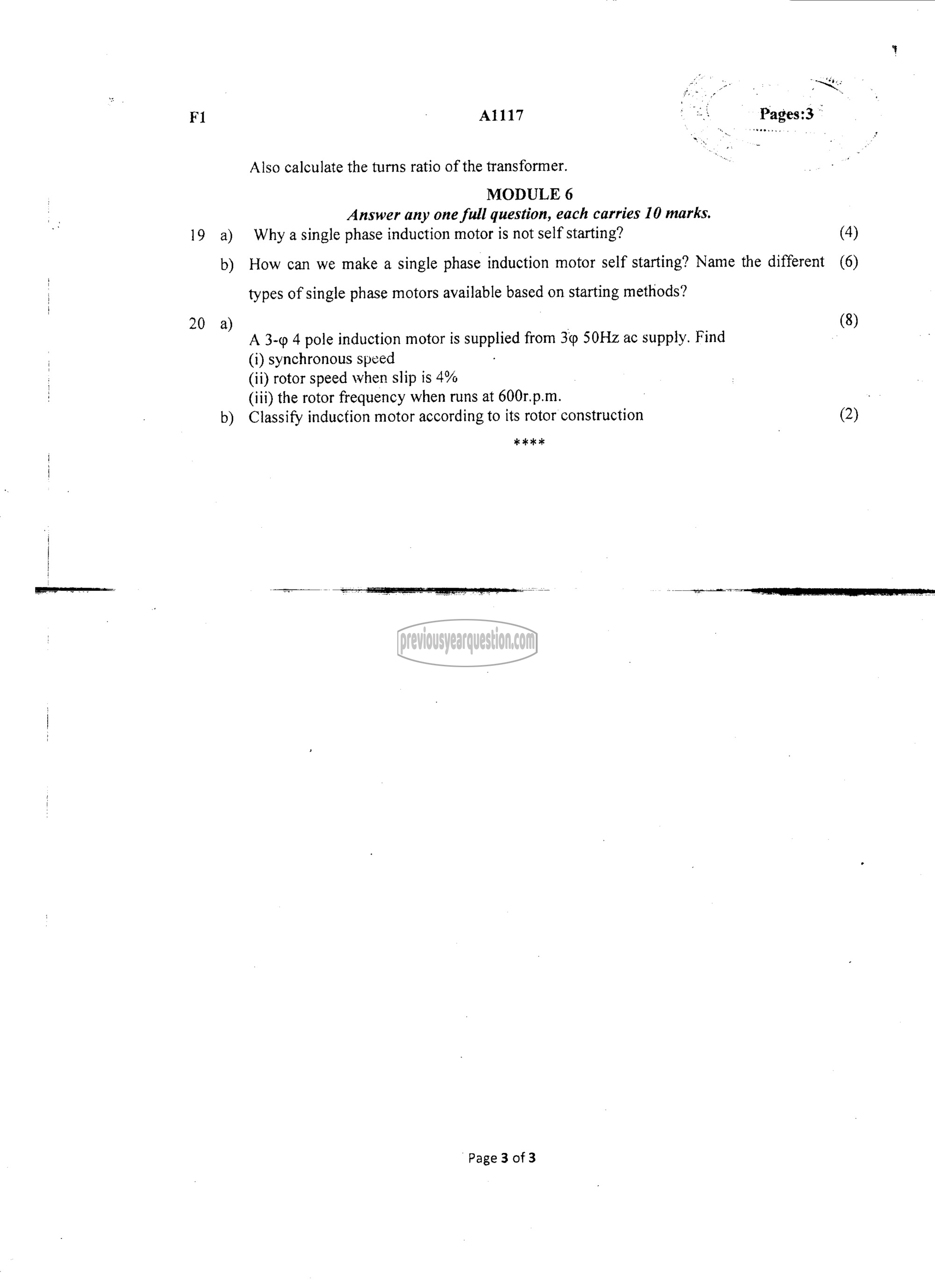 Question Paper - BASICS OF ELECTRICAL ENGINEERING-3