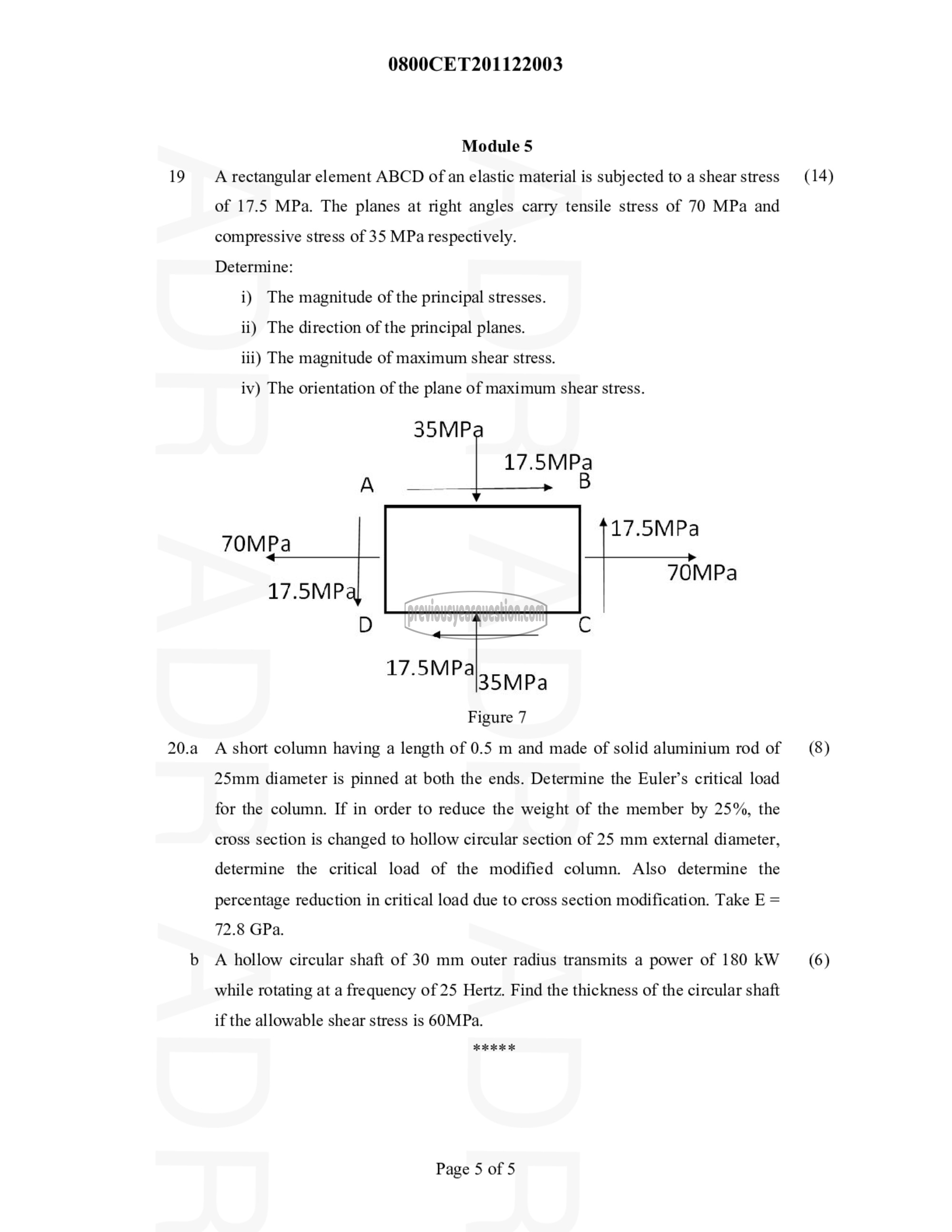 Question Paper - MECHANICS OF SOLIDS-5