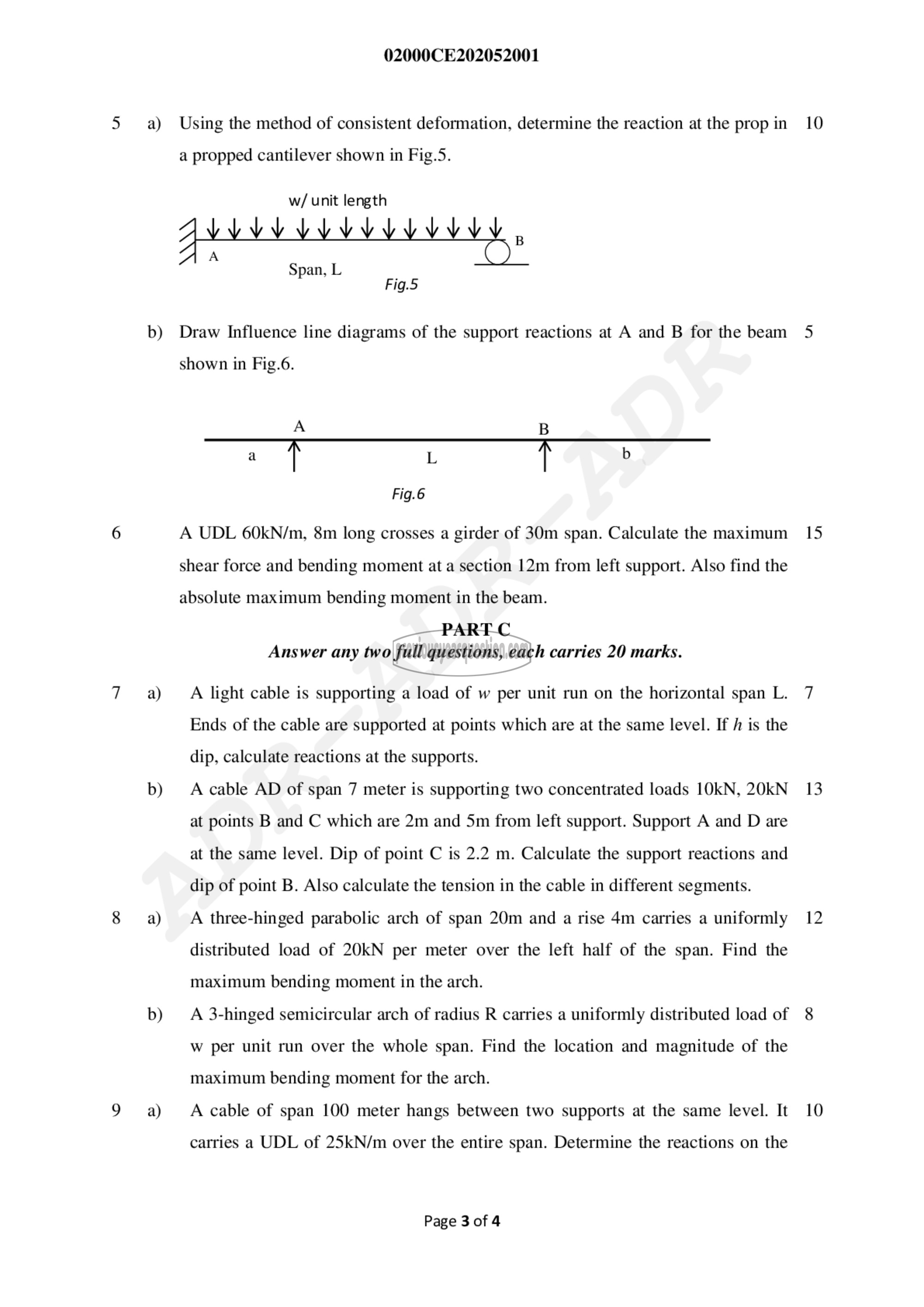 Question Paper - Structural Analysis- I-3