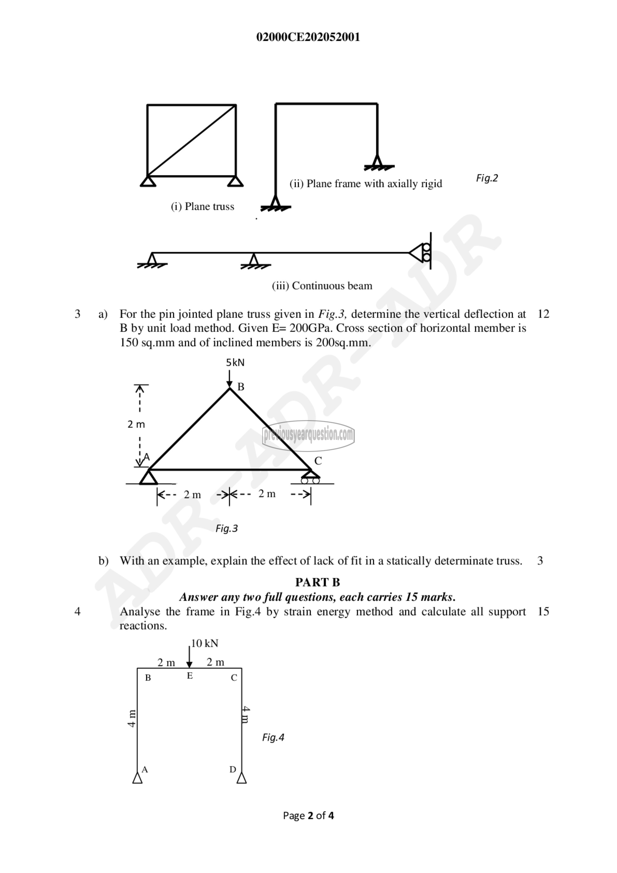 Question Paper - Structural Analysis- I-2