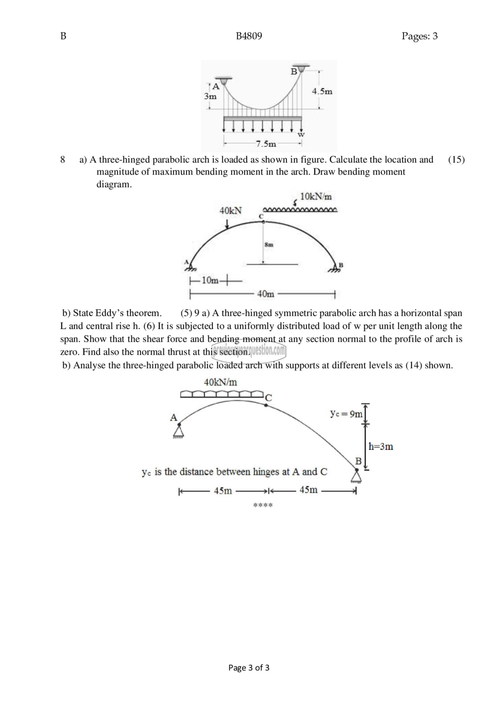 Question Paper - Structural Analysis- I-3