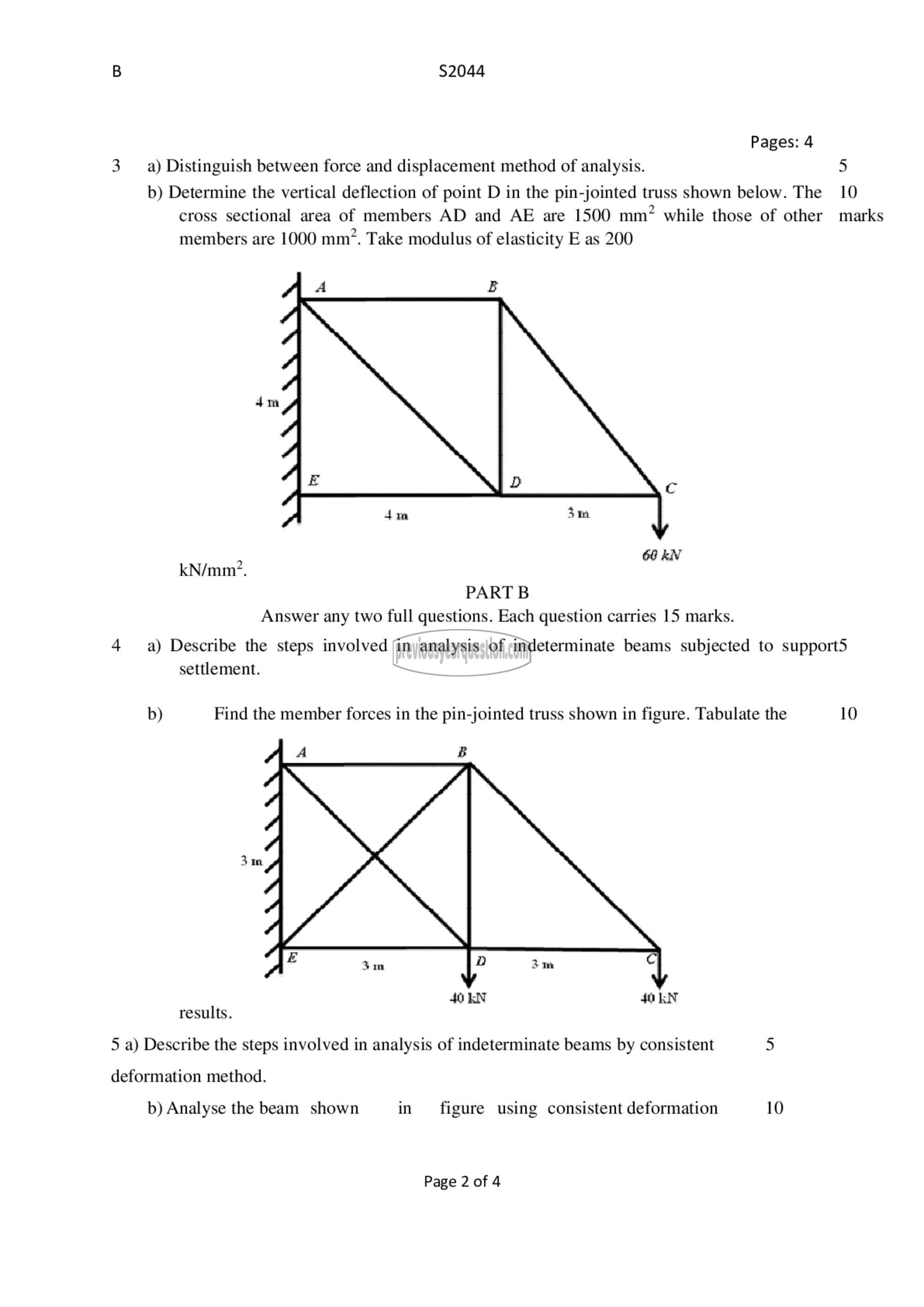 Question Paper - Structural Analysis- I-2