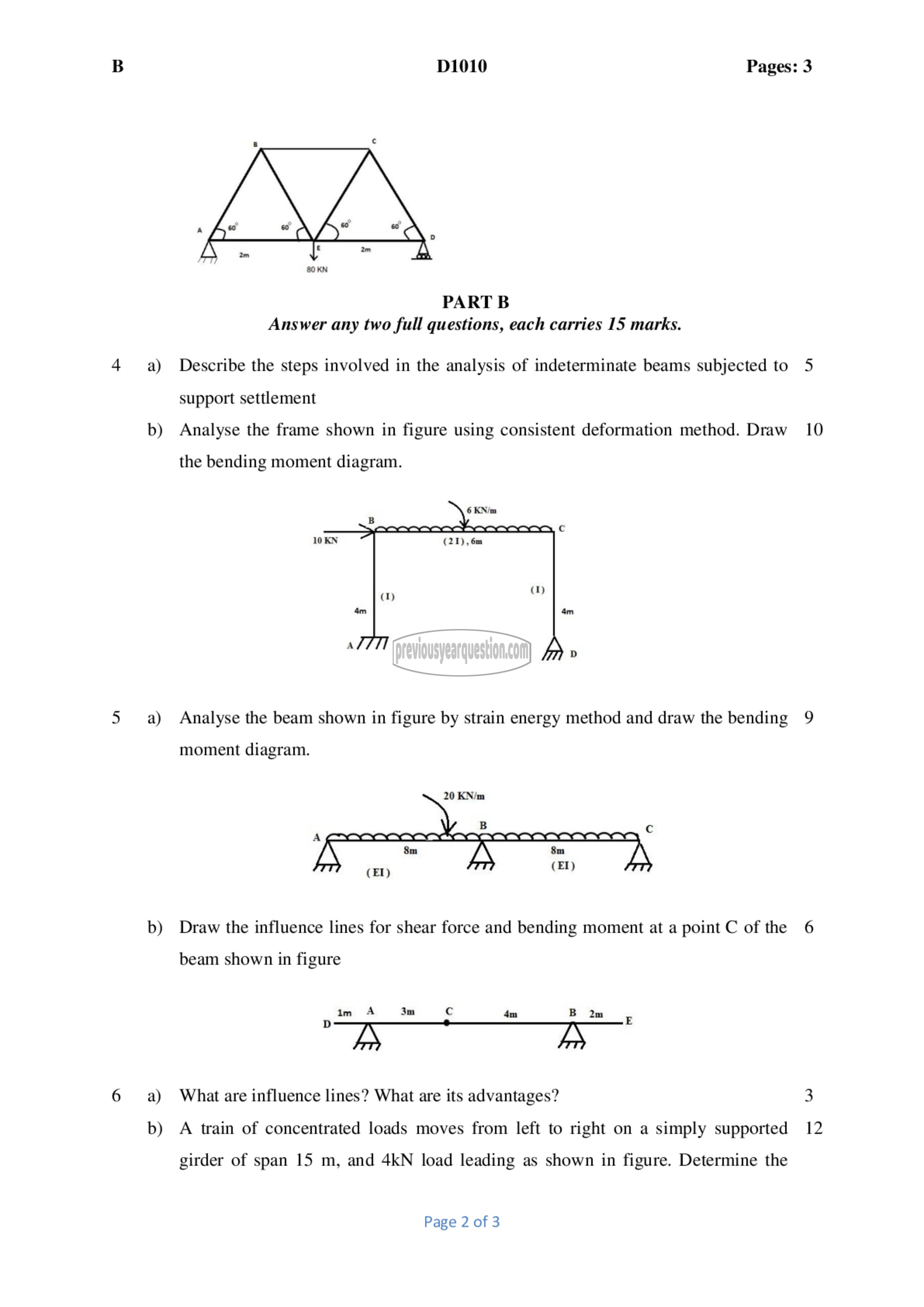 Question Paper - Structural Analysis- I-2