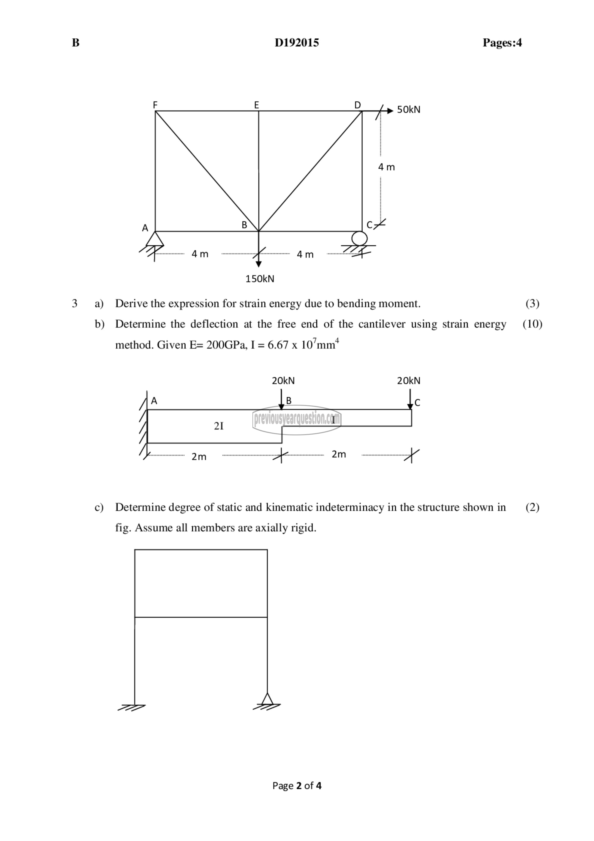 Question Paper - Structural Analysis- I-2