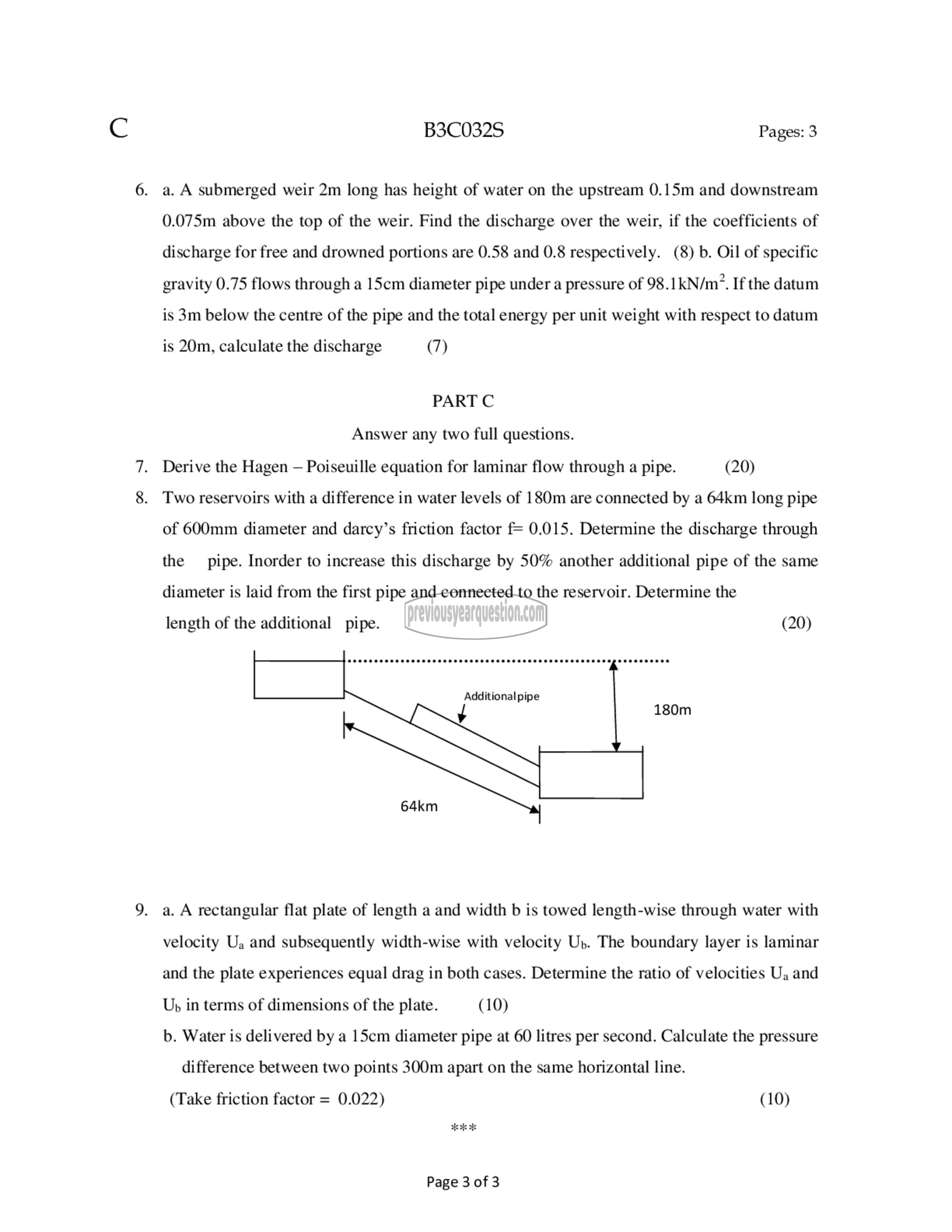 Question Paper - Fluid Mechanics– I-3