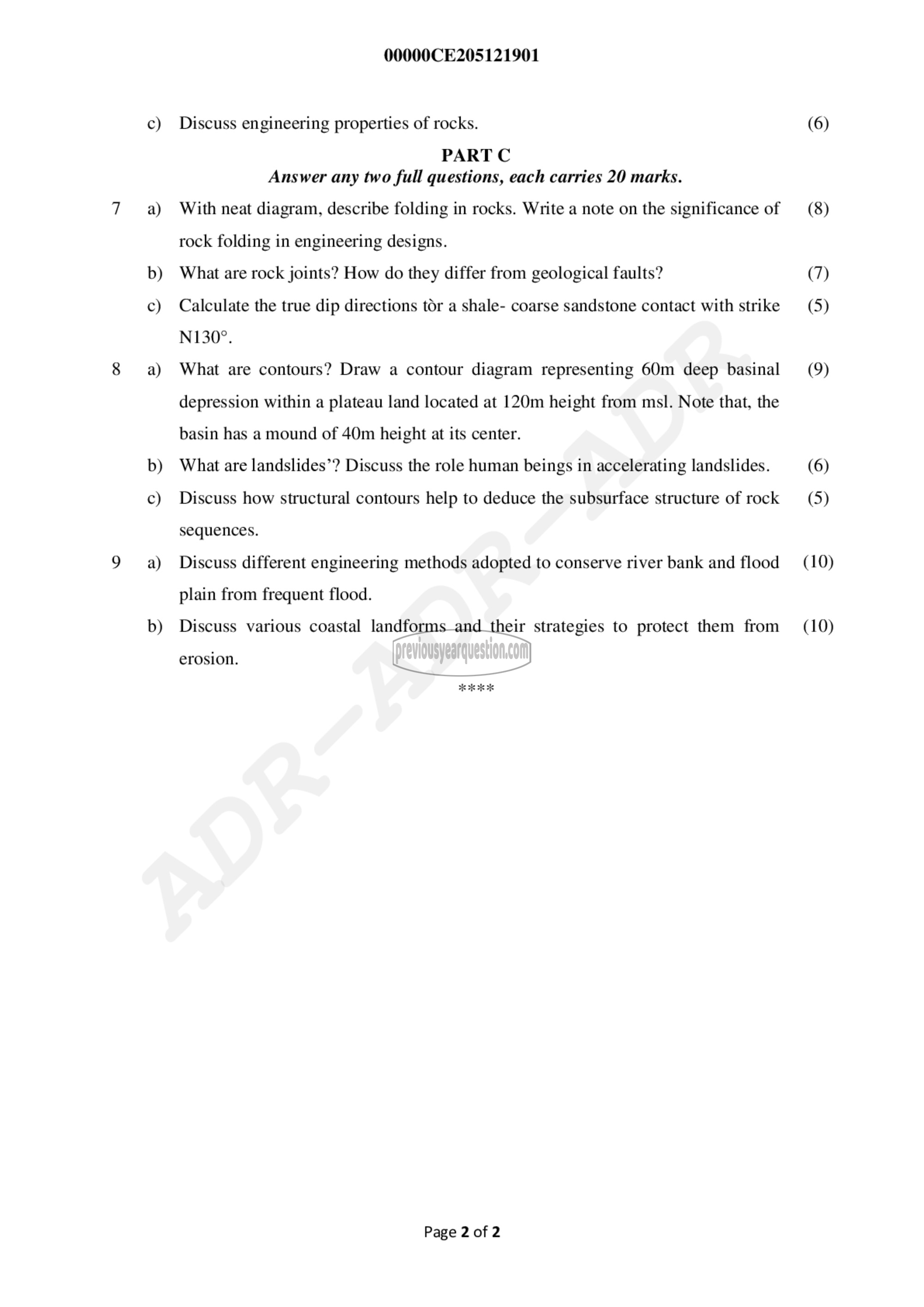 Question Paper - Engineering Geology-2