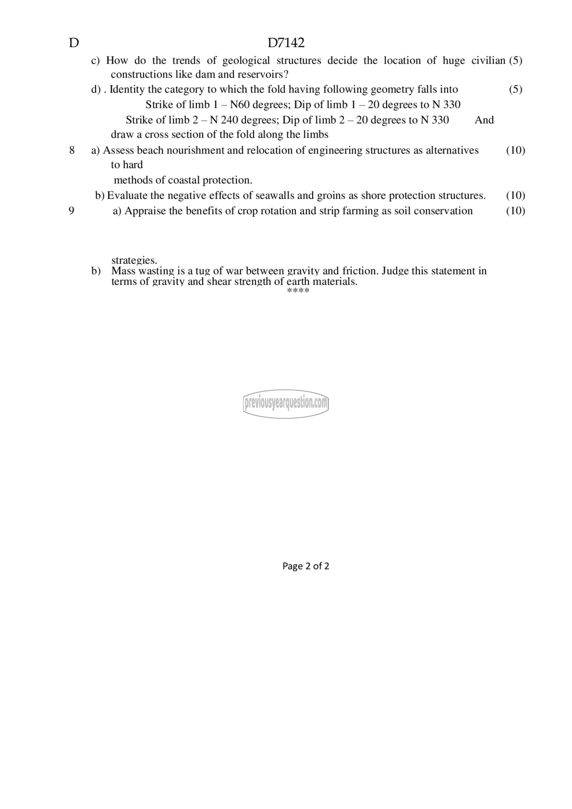 Question Paper - Engineering Geology-2