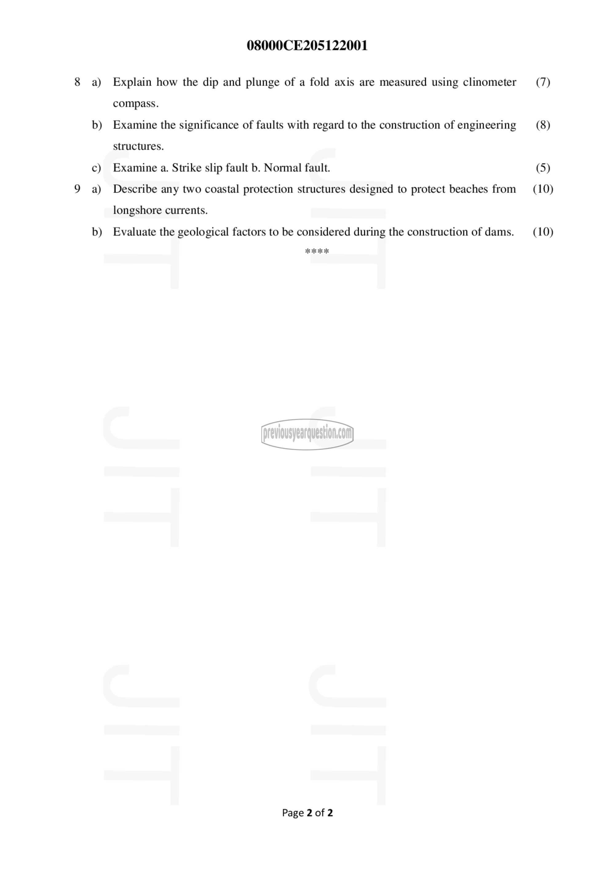 Question Paper - Engineering Geology-2