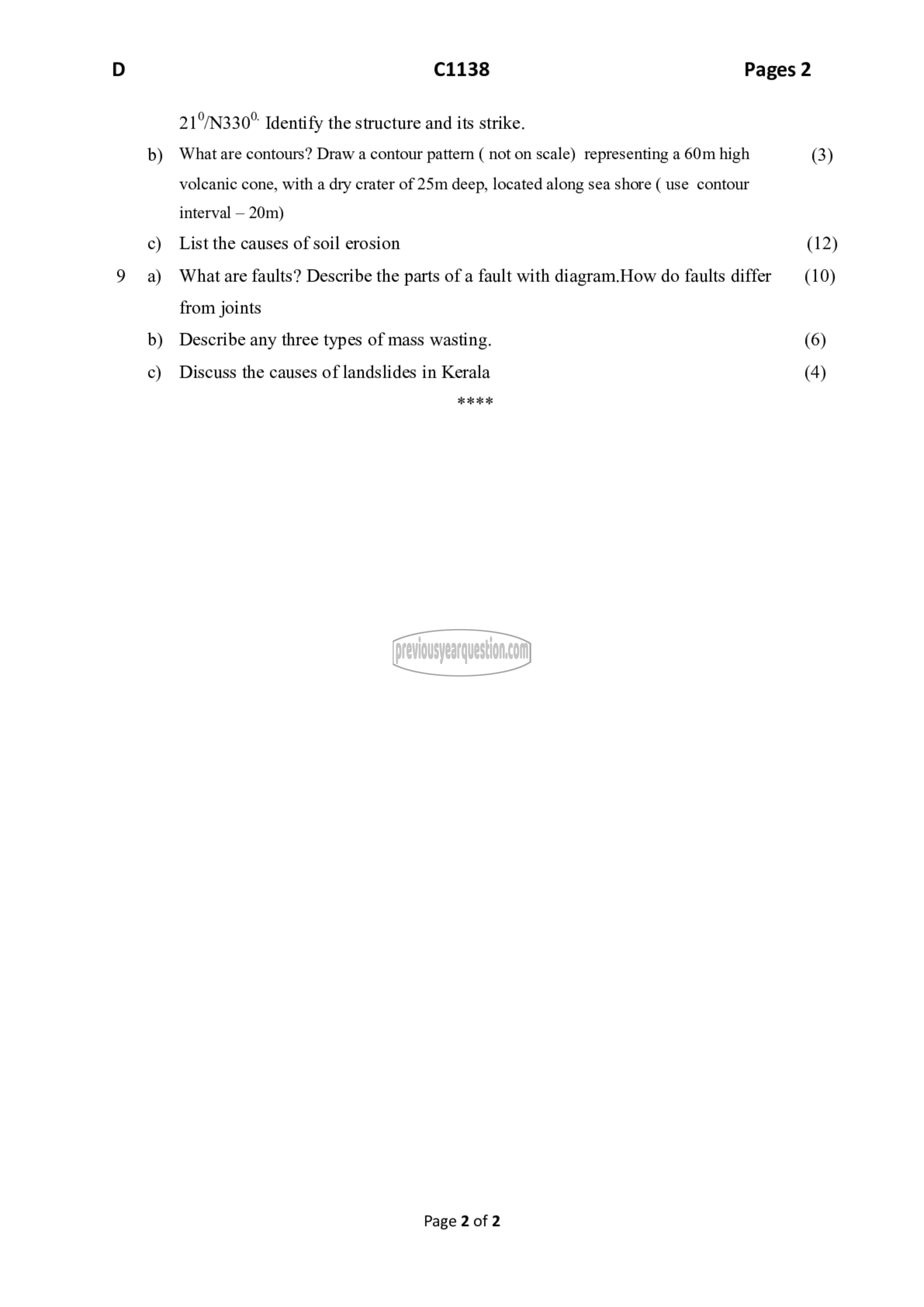 Question Paper - Engineering Geology-2