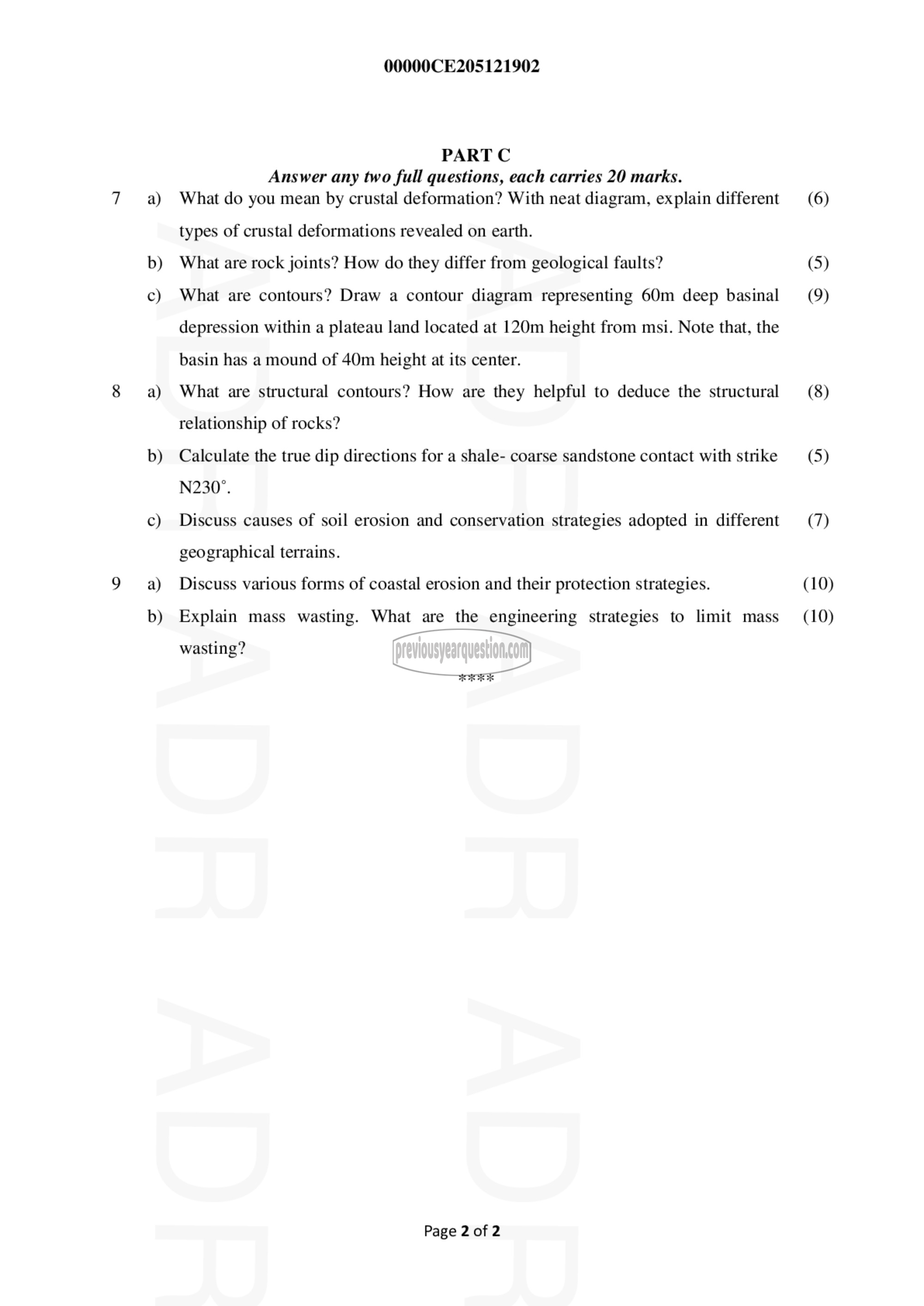 Question Paper - Engineering Geology-2