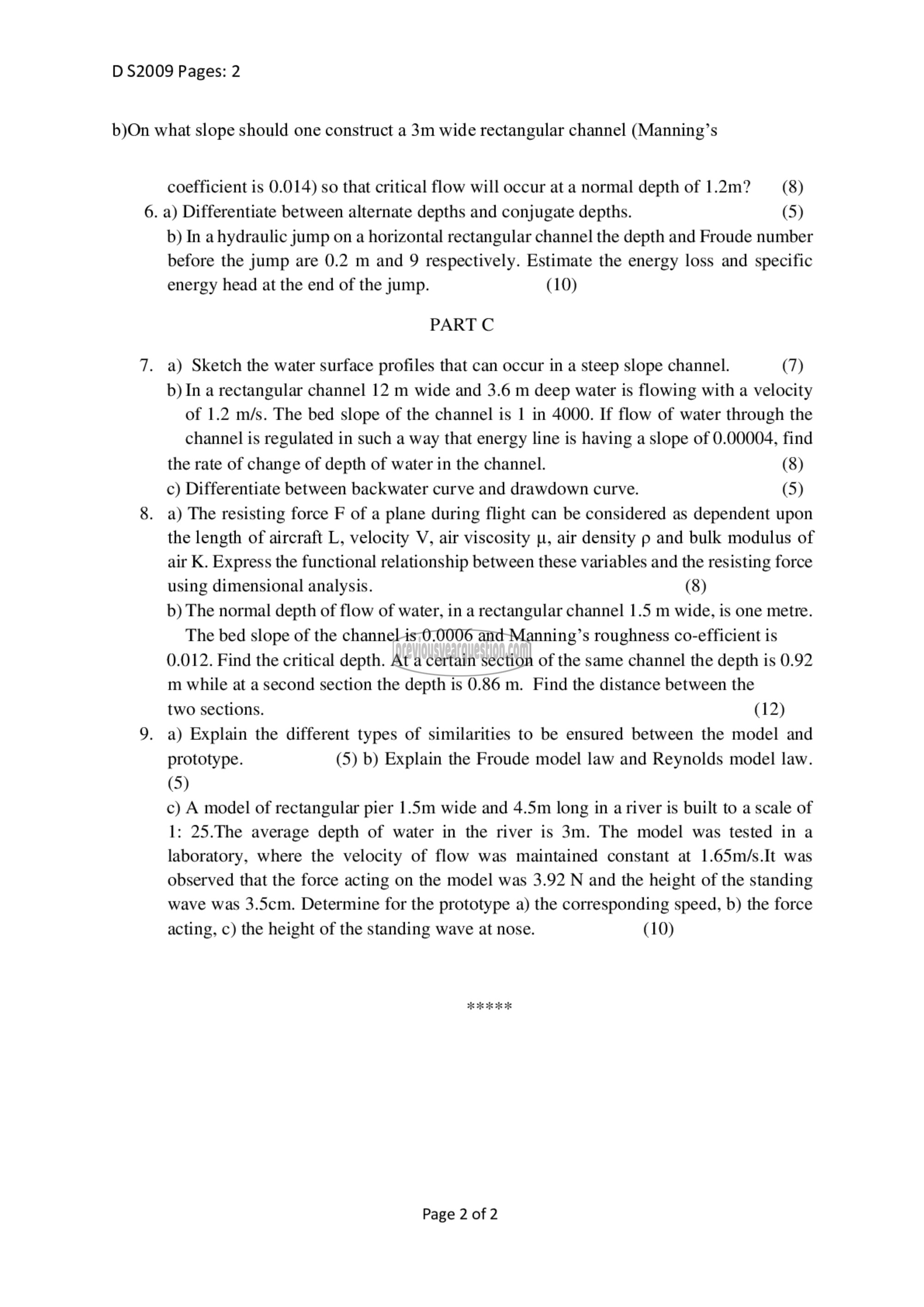 Question Paper - Fluid Mechanics- II-2