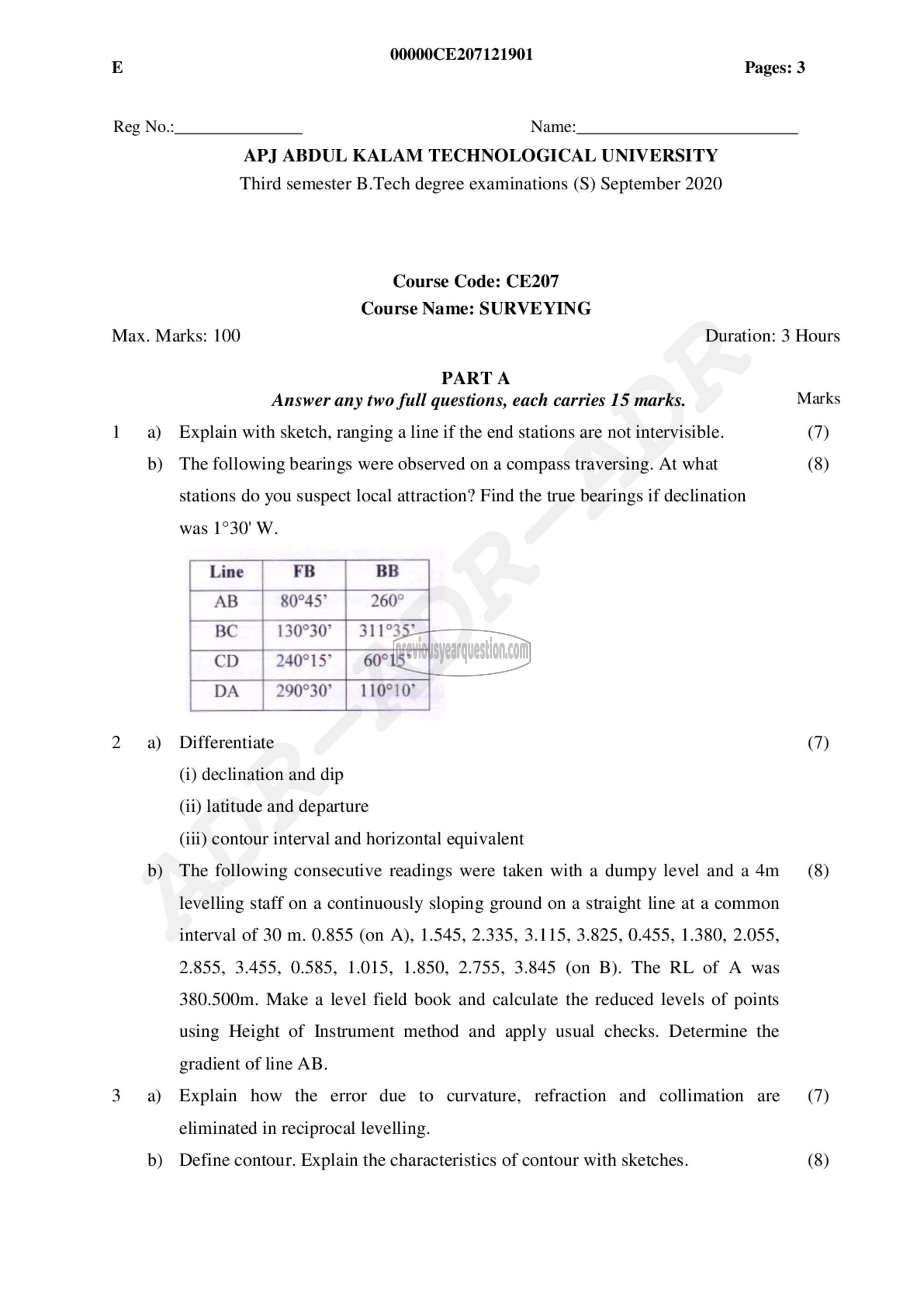 Question Paper - Surveying-1