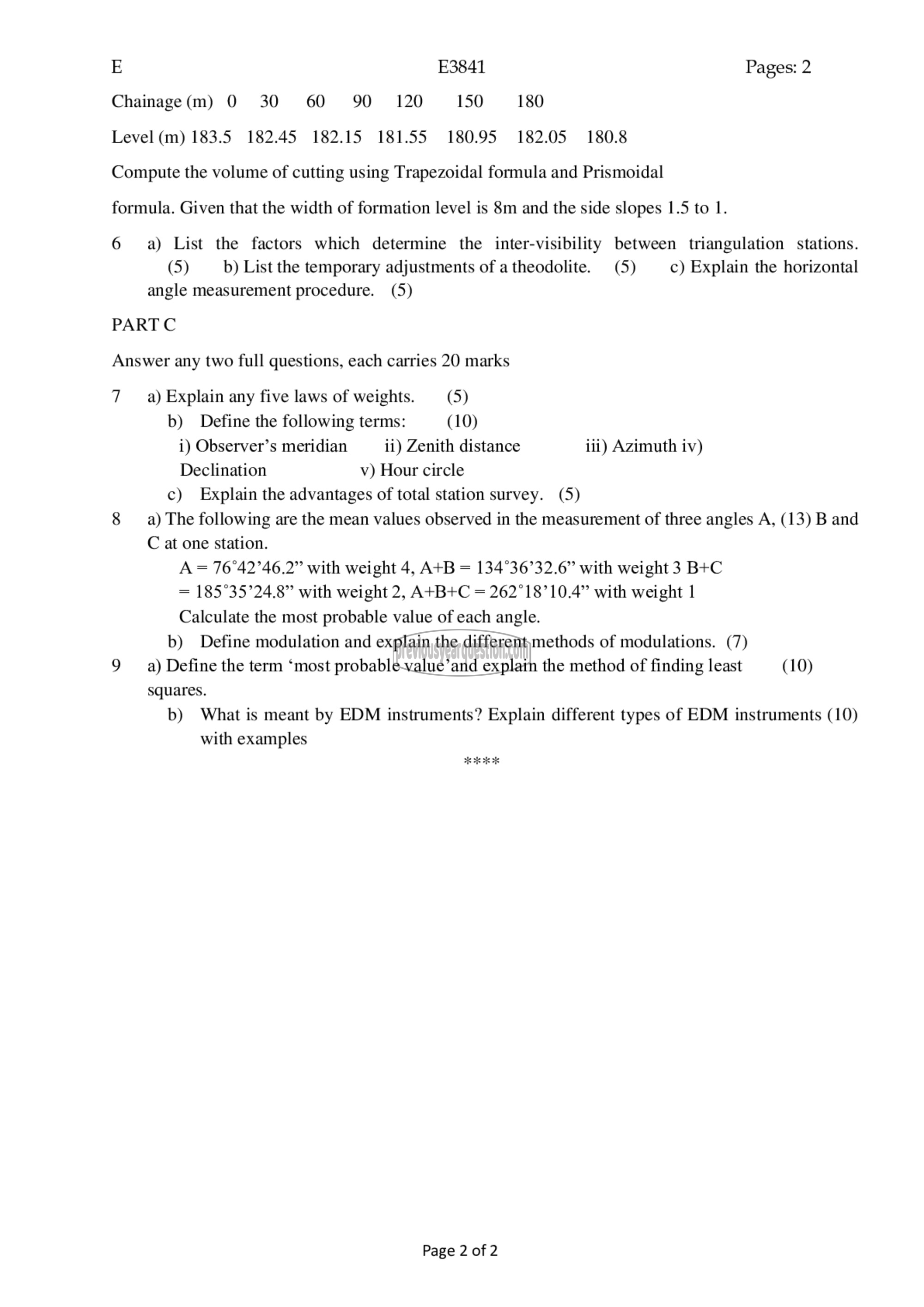 Question Paper - Surveying-2