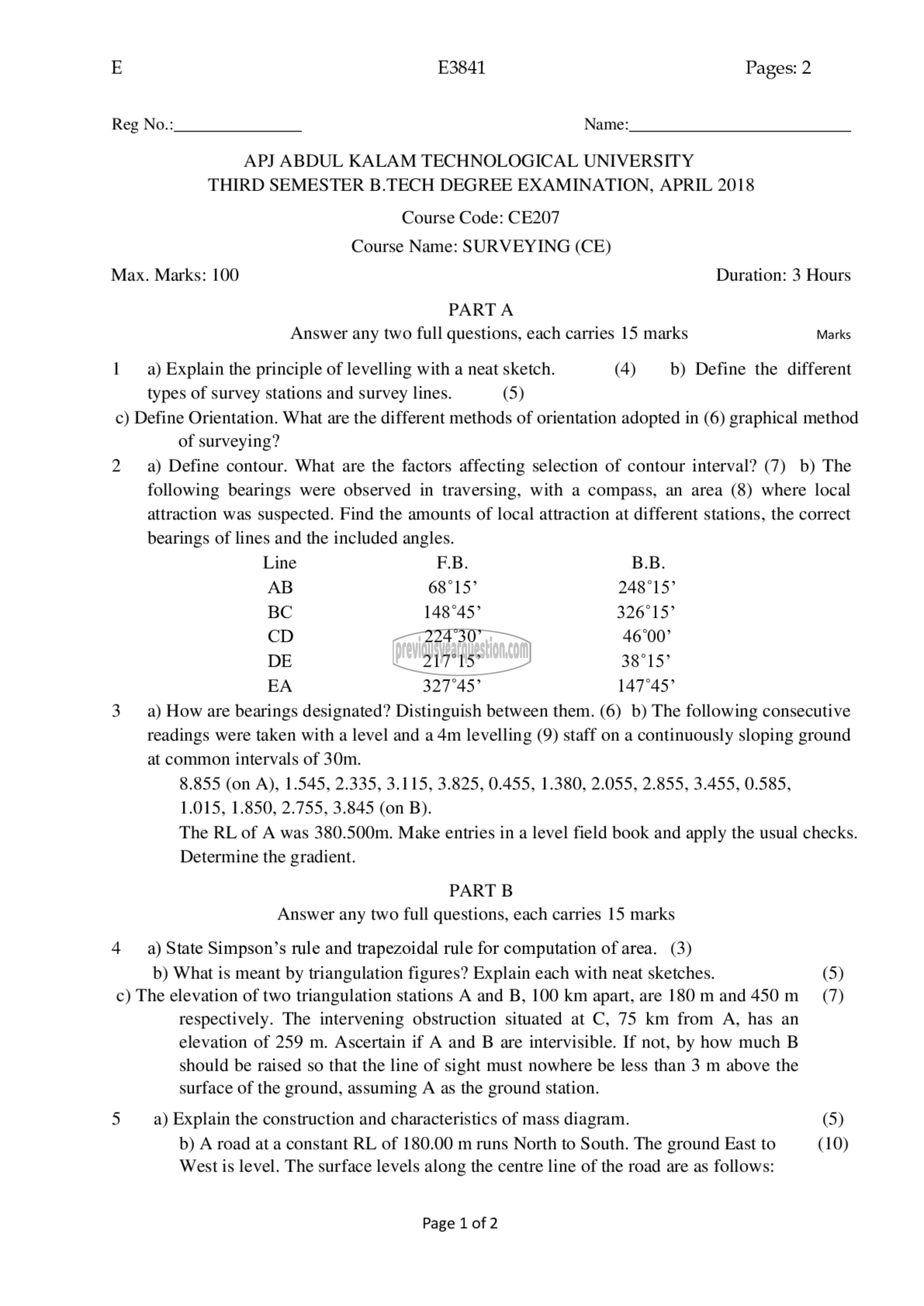 Question Paper - Surveying-1