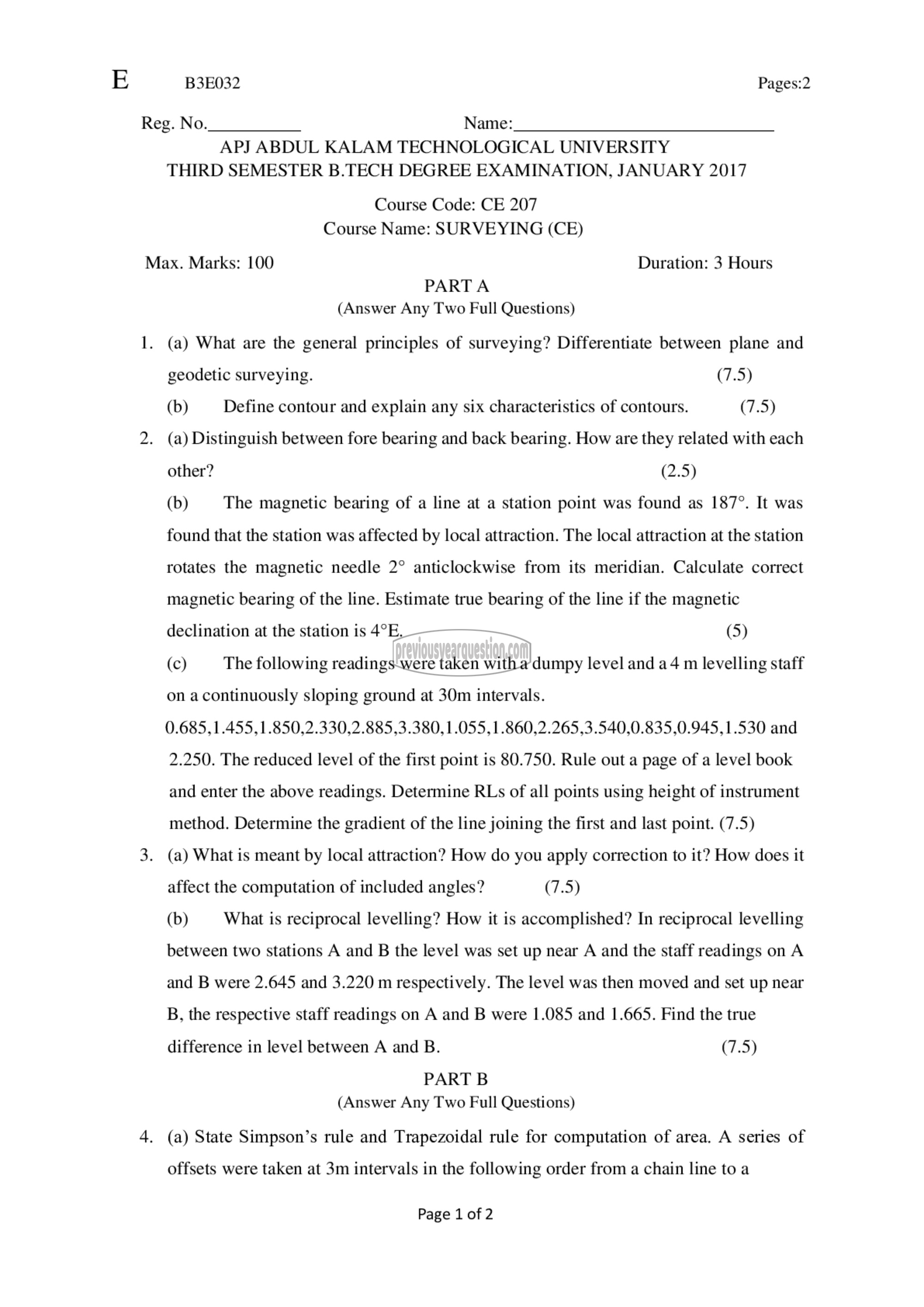 Question Paper - Surveying-1