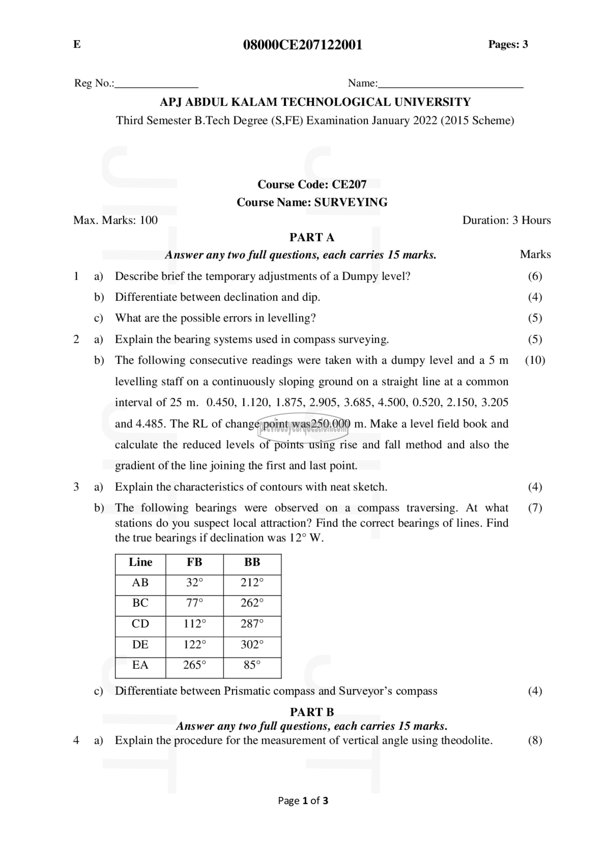 Question Paper - Surveying-1