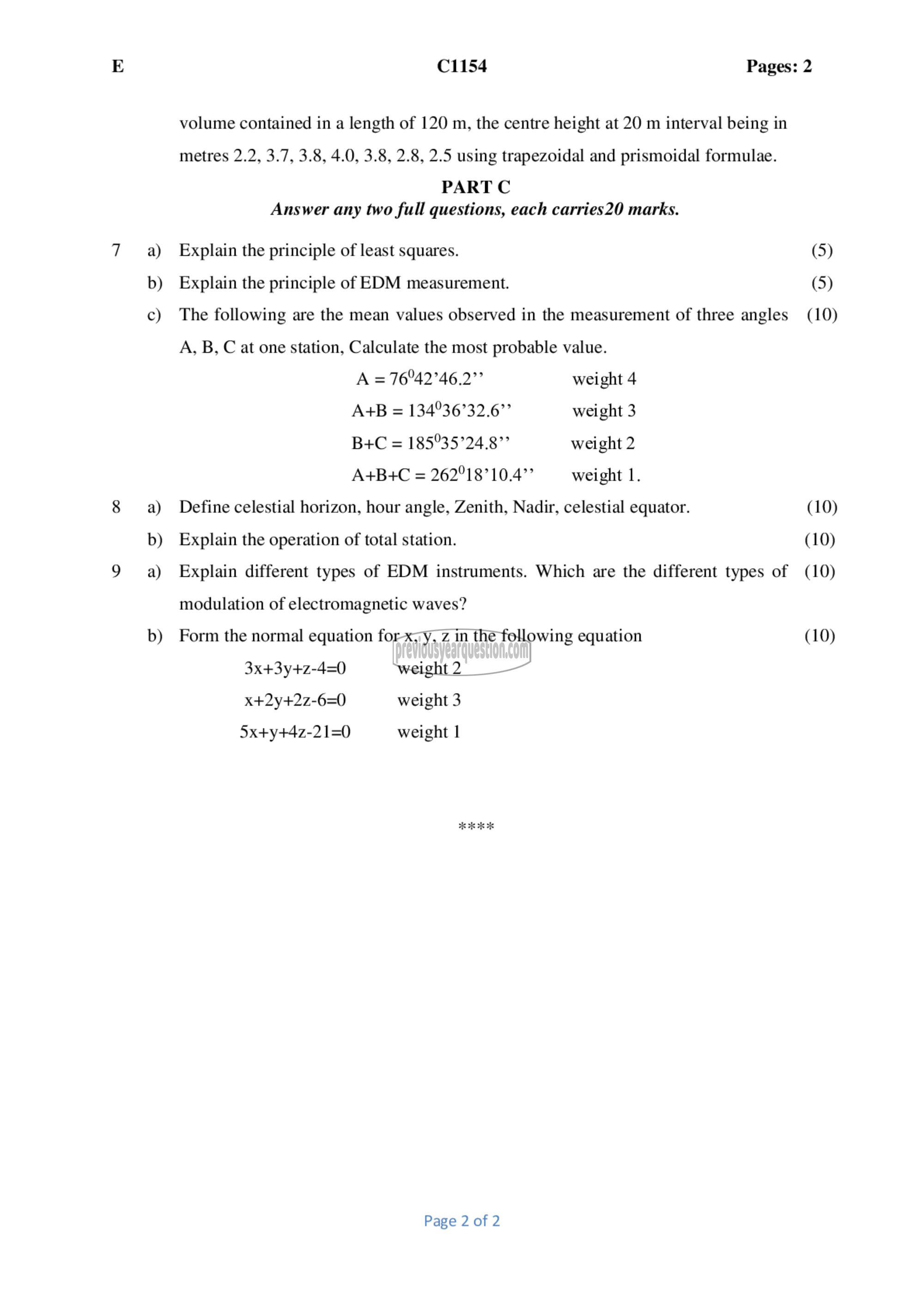 Question Paper - Surveying-2