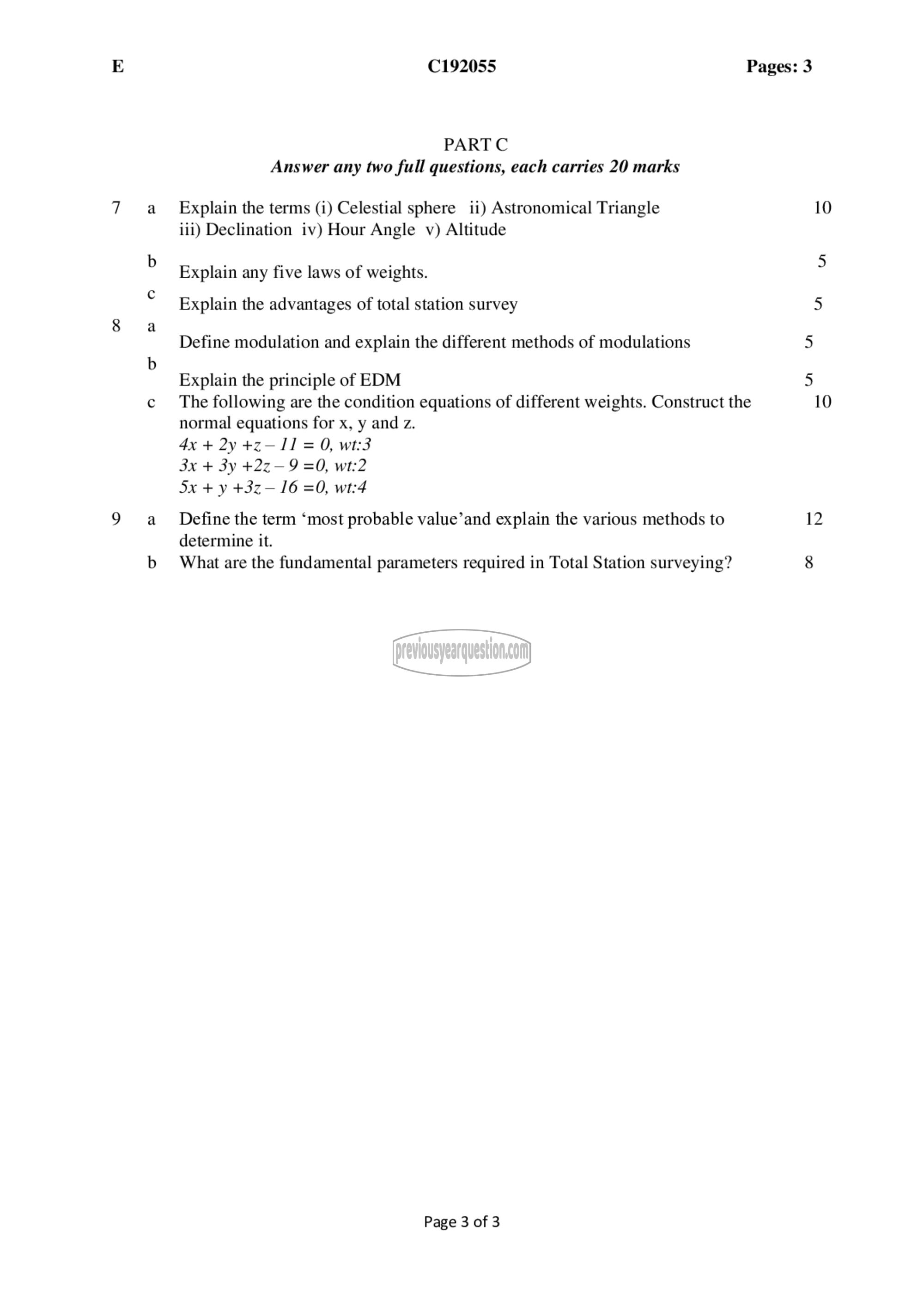 Question Paper - Surveying-3