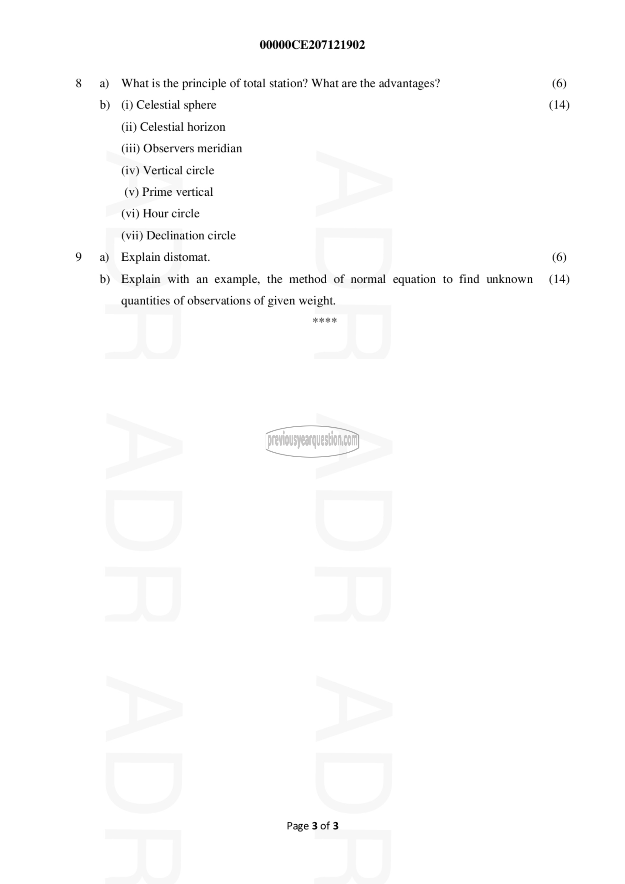 Question Paper - Surveying-3